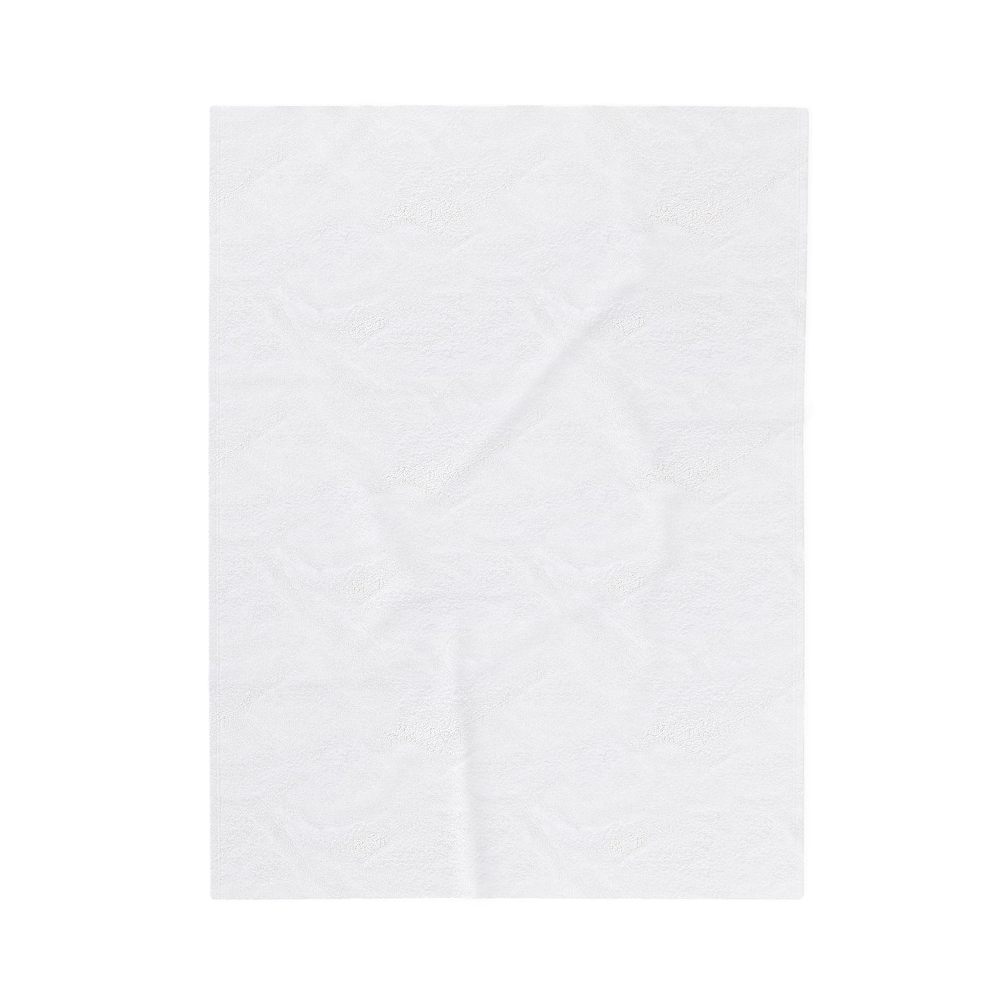 White Velveteen Plush Blanket with beautiful pink rose surrounded by swirling leaves