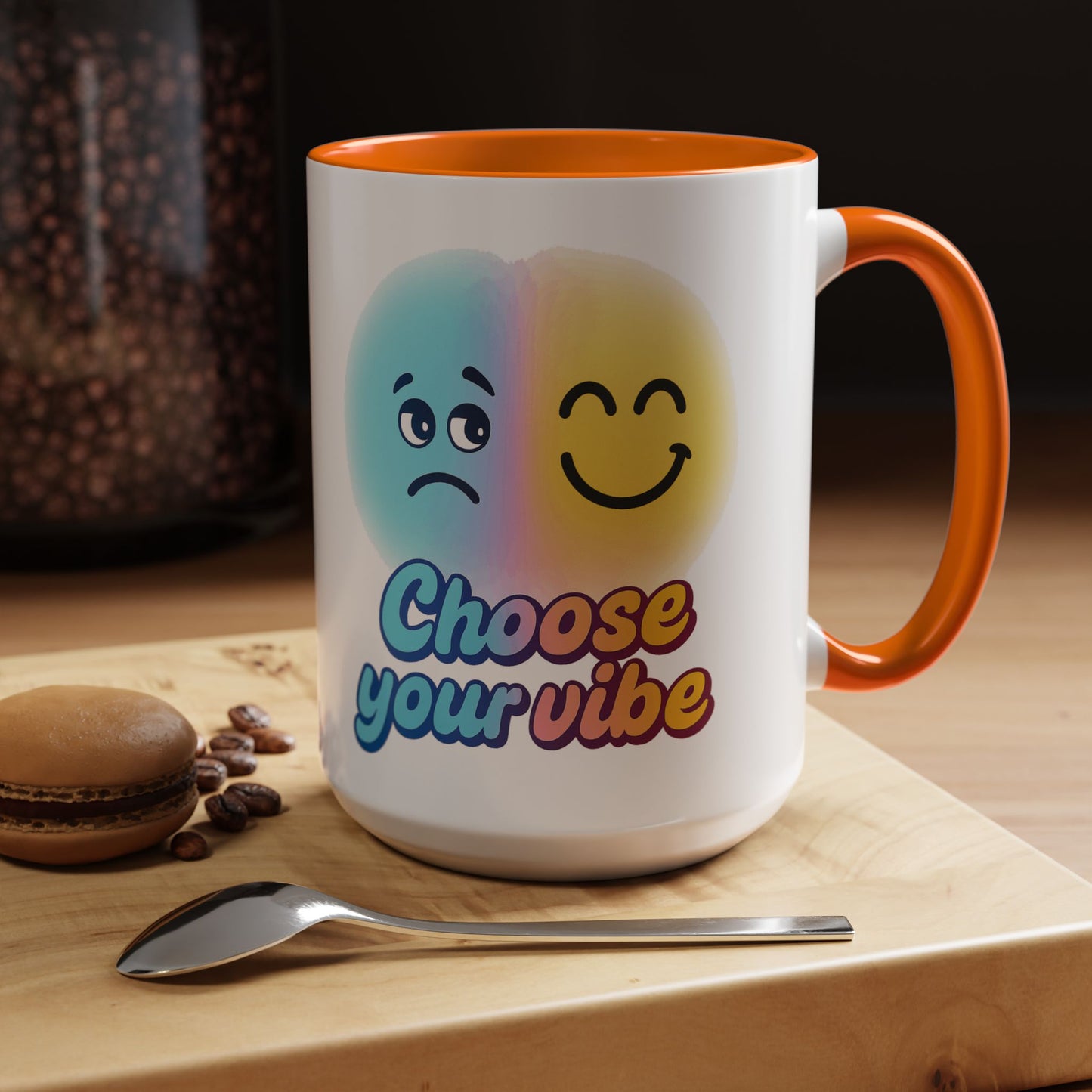 Choose Your Vibe Coffee Mug - Fun Accent Mug for Positive Energy, Happy Mood Gifts, Coffee Lovers, Unique Cup for Home or Office