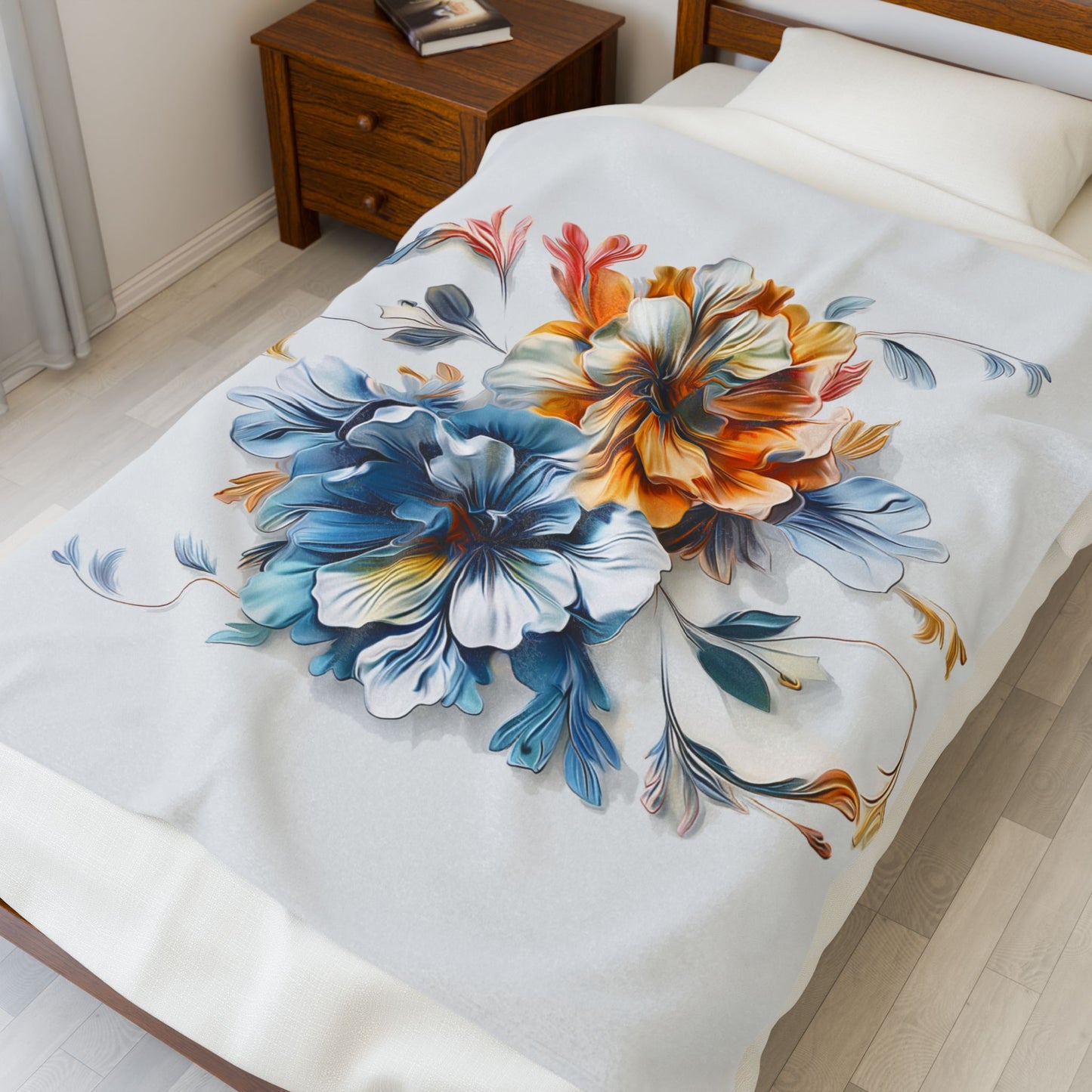 Floral Velveteen Plush Blanket - Cozy Home Decor for All Occasions