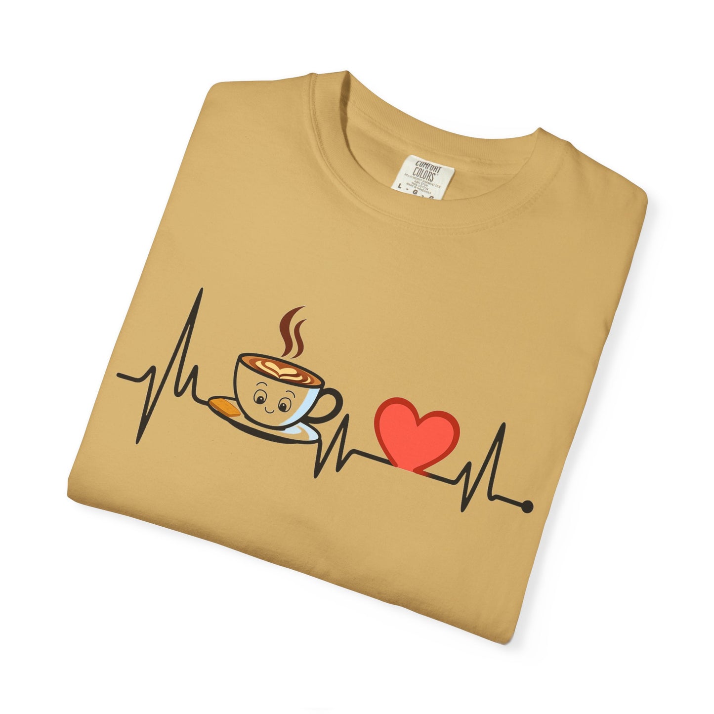 Cute Coffee Heartbeat T-Shirt, Unisex Tee for Coffee Lovers, Gift for Baristas, Casual Wear, Perfect for Birthdays and Holidays