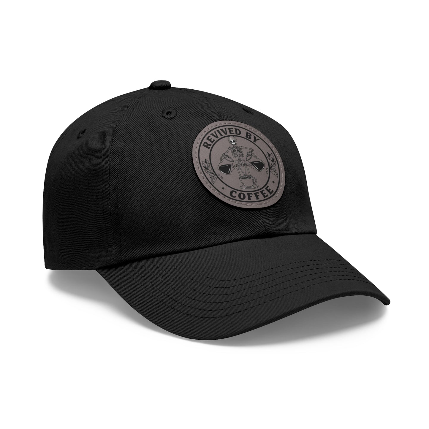 Revived by Coffee Dad Hat with Leather Patch - Perfect Gift for Coffee Lovers