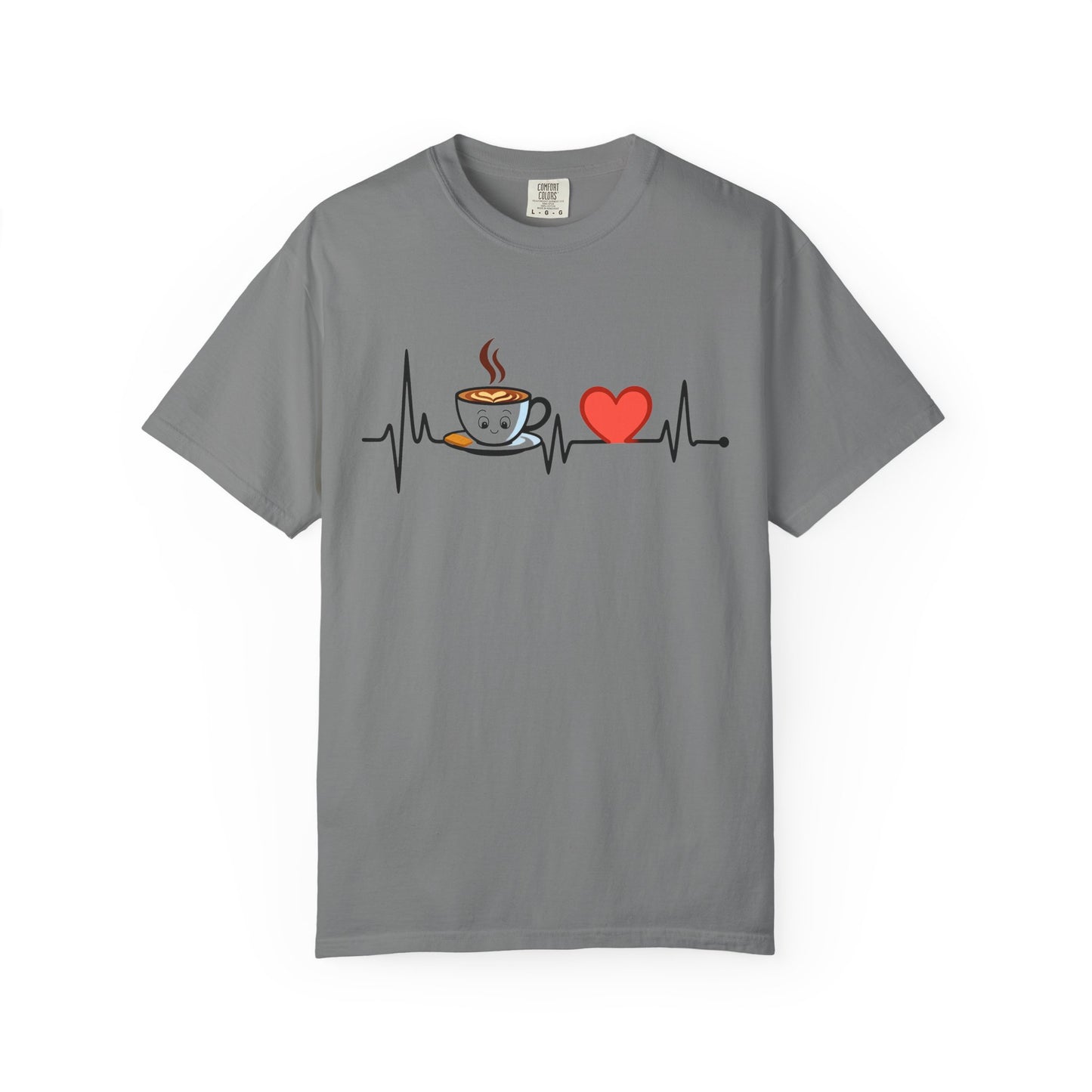 Cute Coffee Heartbeat T-Shirt, Unisex Tee for Coffee Lovers, Gift for Baristas, Casual Wear, Perfect for Birthdays and Holidays