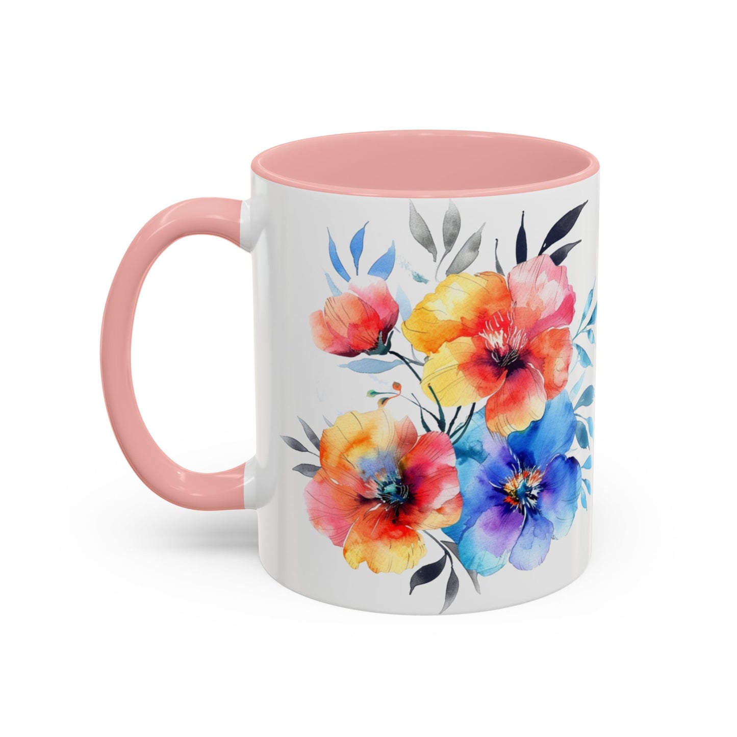 Oil colored Wildflowers Accent Coffee Mug, (11oz, 15oz)