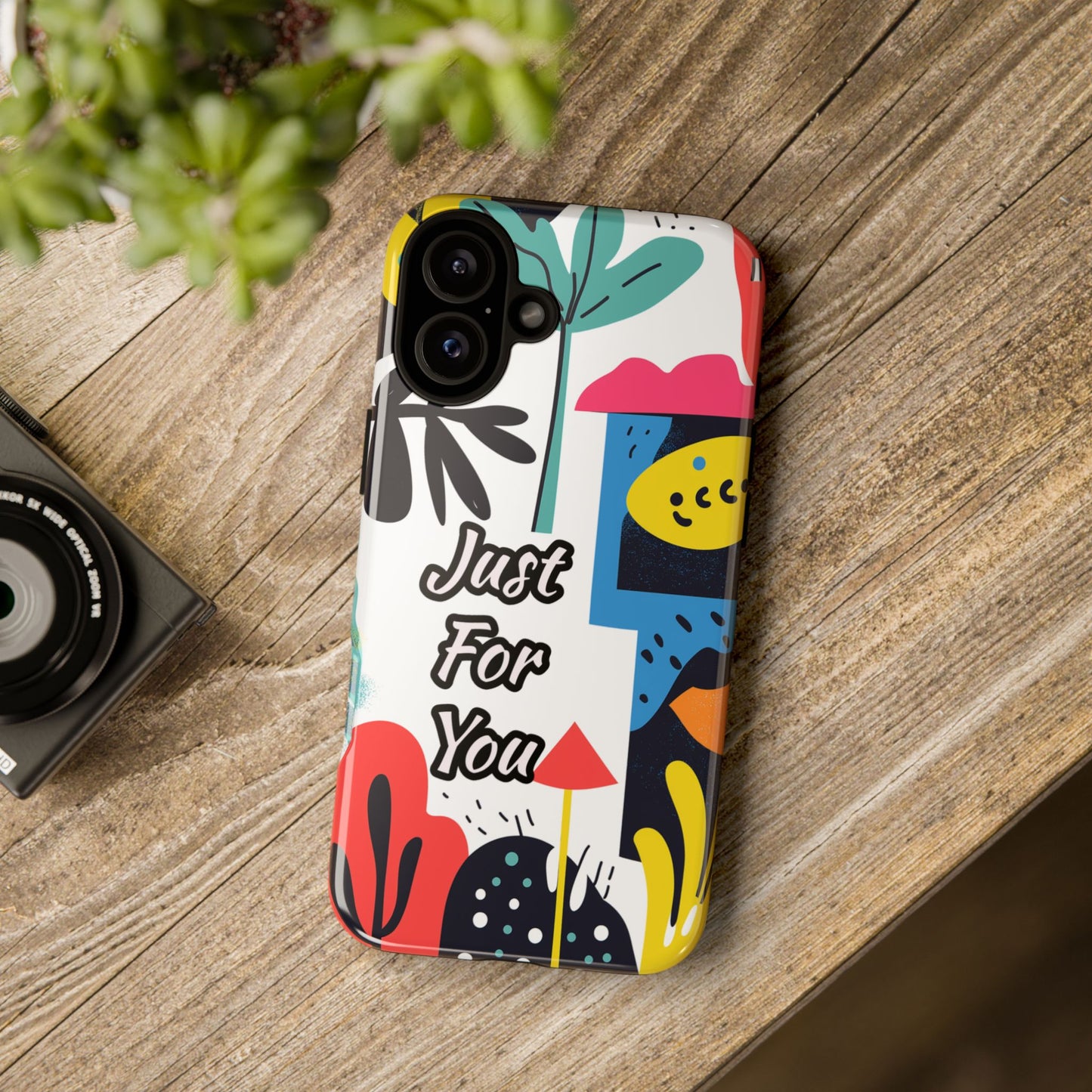 Colorful Phone Case with "Just For You" Design - Fun Gift, Unique Phone Accessory, Vibrant Design, Custom Gift Idea, Personal Touch