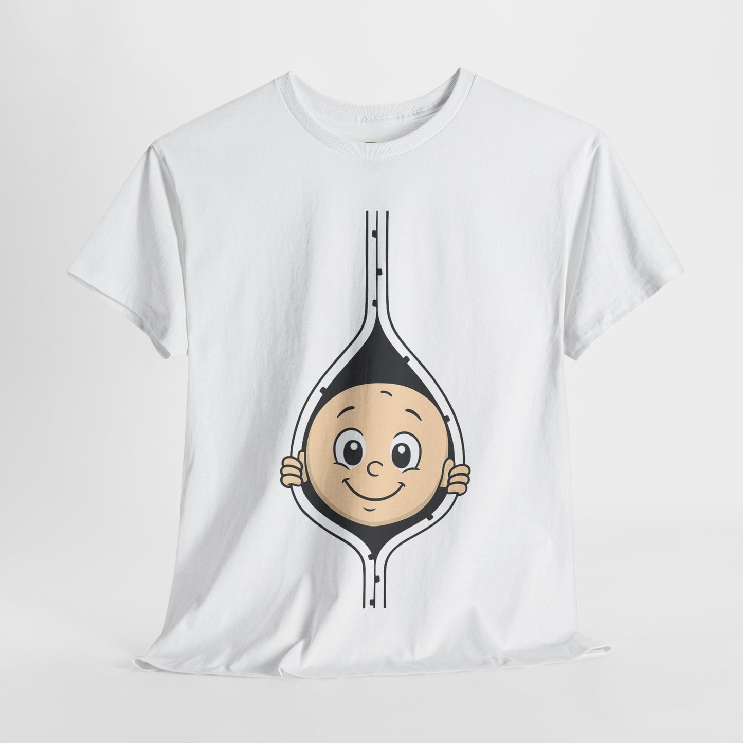 Cute Baby Face Cotton Tee - Fun Graphic T-Shirt for pregnant women