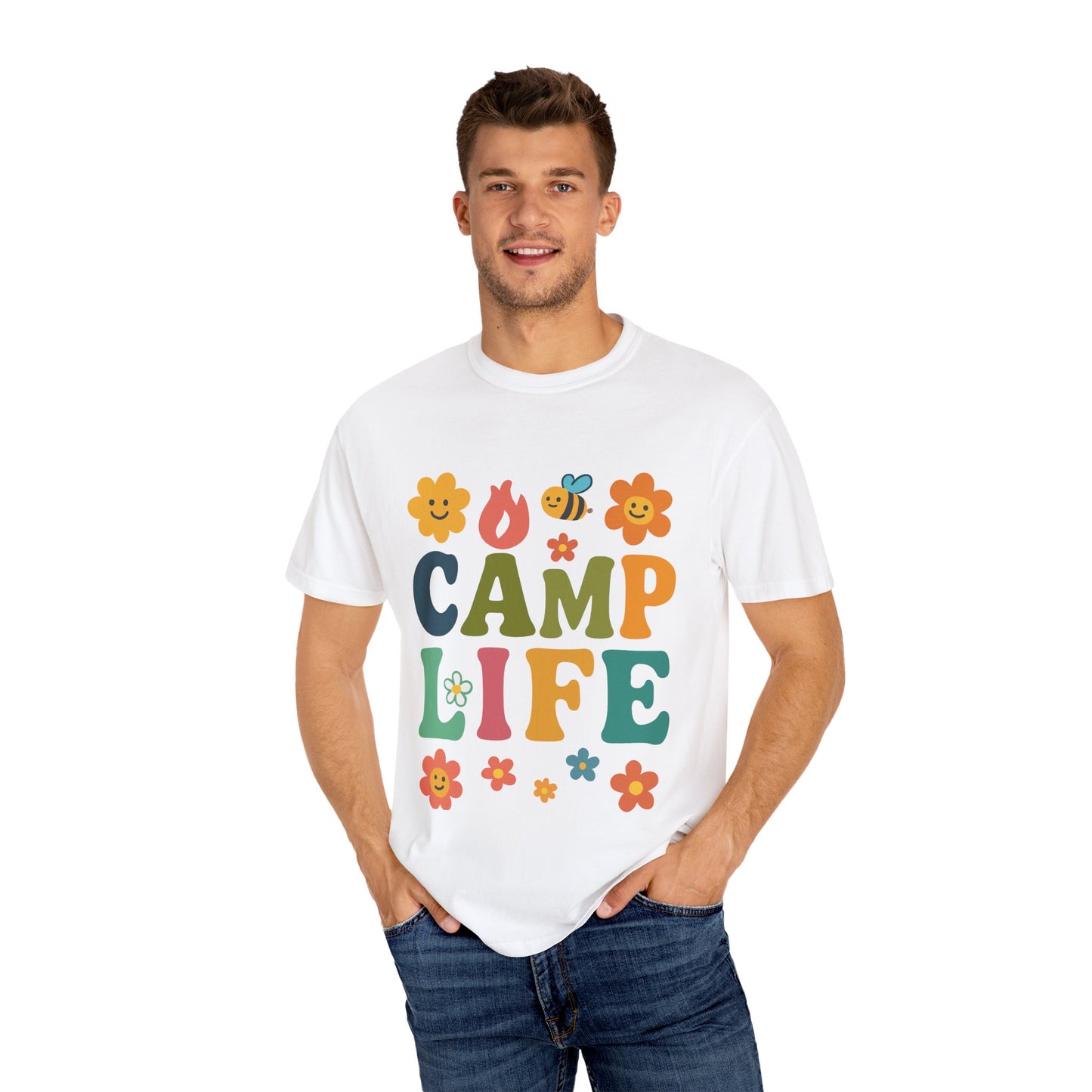 Camp Life Unisex Garment-Dyed T-Shirt - Fun and Colorful Outdoor Vibes