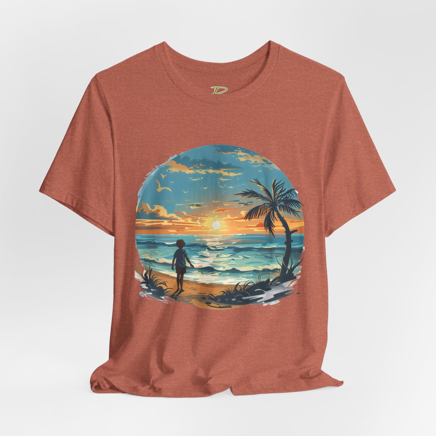Colorful Sunshine Seaside T-shirt - Lightweight Fabric Tee
