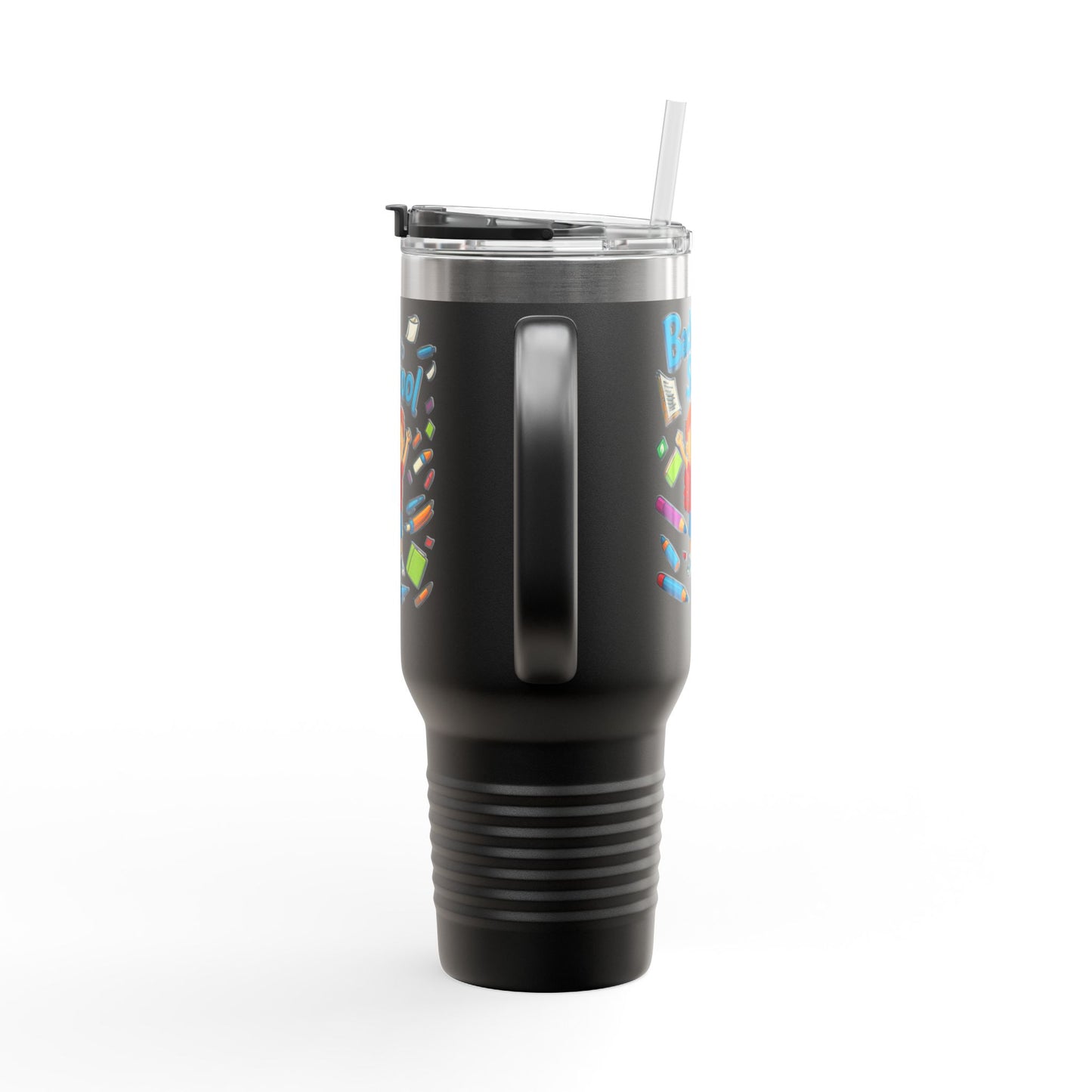 Back to School Insulated Travel Mug, 40oz - Colorful Design for Kids