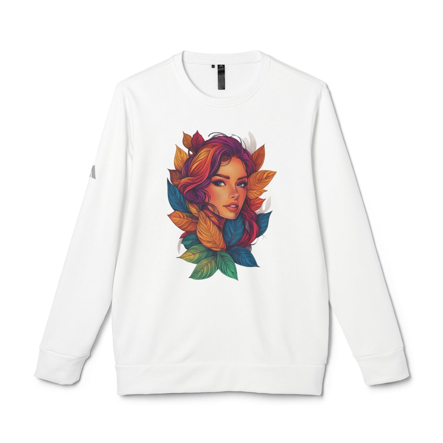 Adidas Women's Fleece Crewneck Sweatshirt - Fantasy Woman Face Fleece Sweatshirt