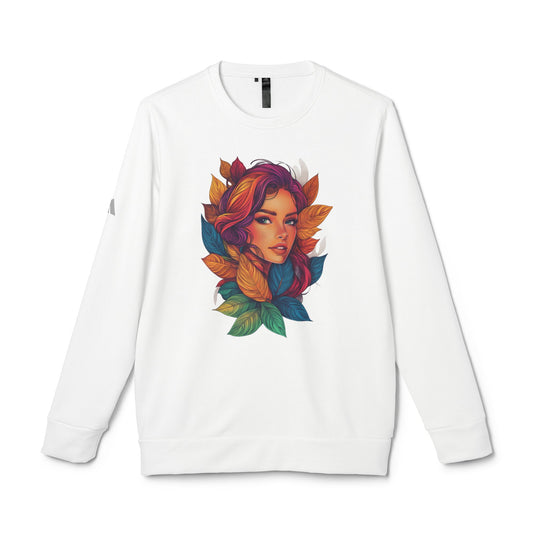 Adidas Women's Fleece Crewneck Sweatshirt - Fantasy Woman Face Fleece Sweatshirt
