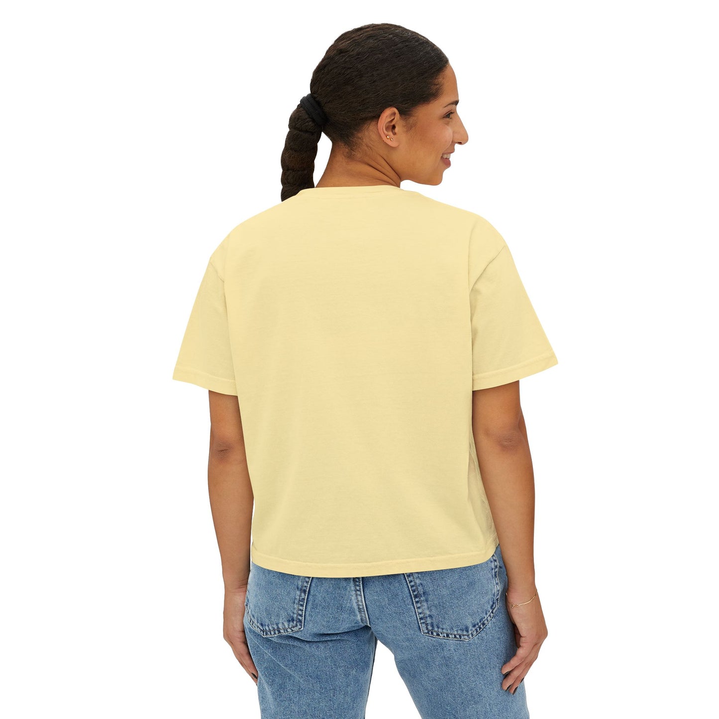 Boho Floral Women's Boxy Tee - Artistic Graphic T-Shirt for Everyday Style