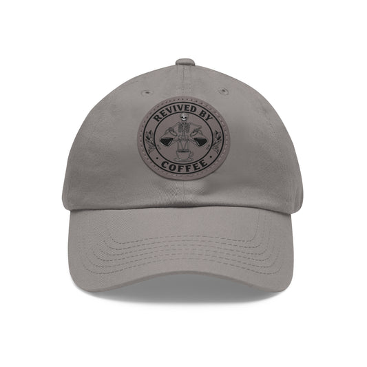 Revived by Coffee Dad Hat with Leather Patch - Perfect Gift for Coffee Lovers
