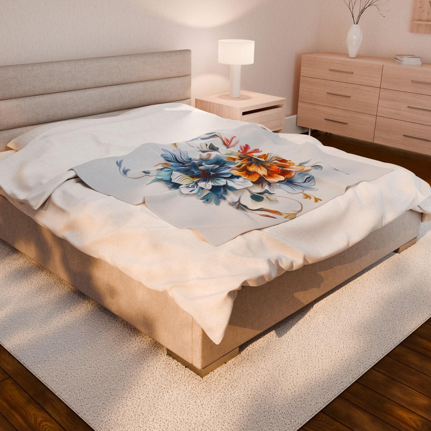 Floral Velveteen Plush Blanket - Cozy Home Decor for All Occasions