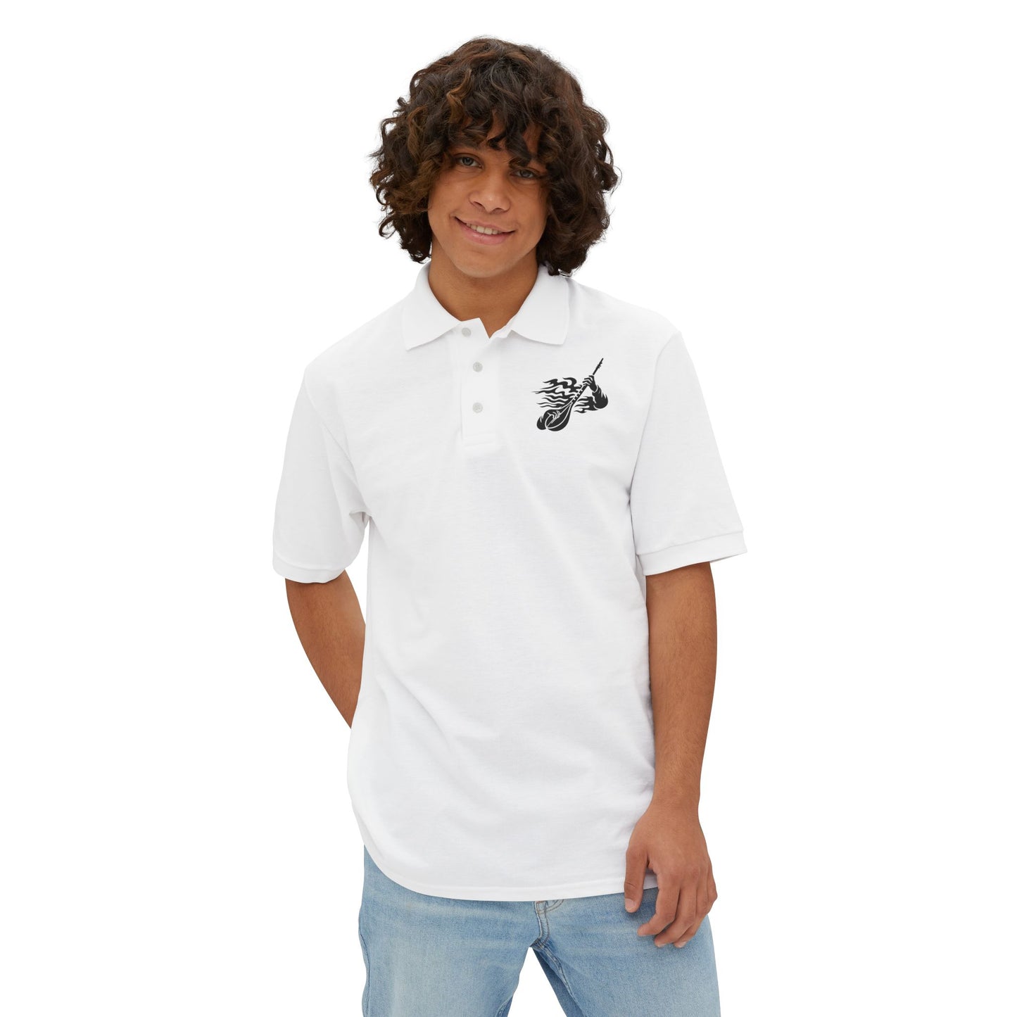 Stylish Men's Polo with Artistic Design, Casual Wear, Gift for Dad, Summer Fashion, Comfortable Polo Shirt