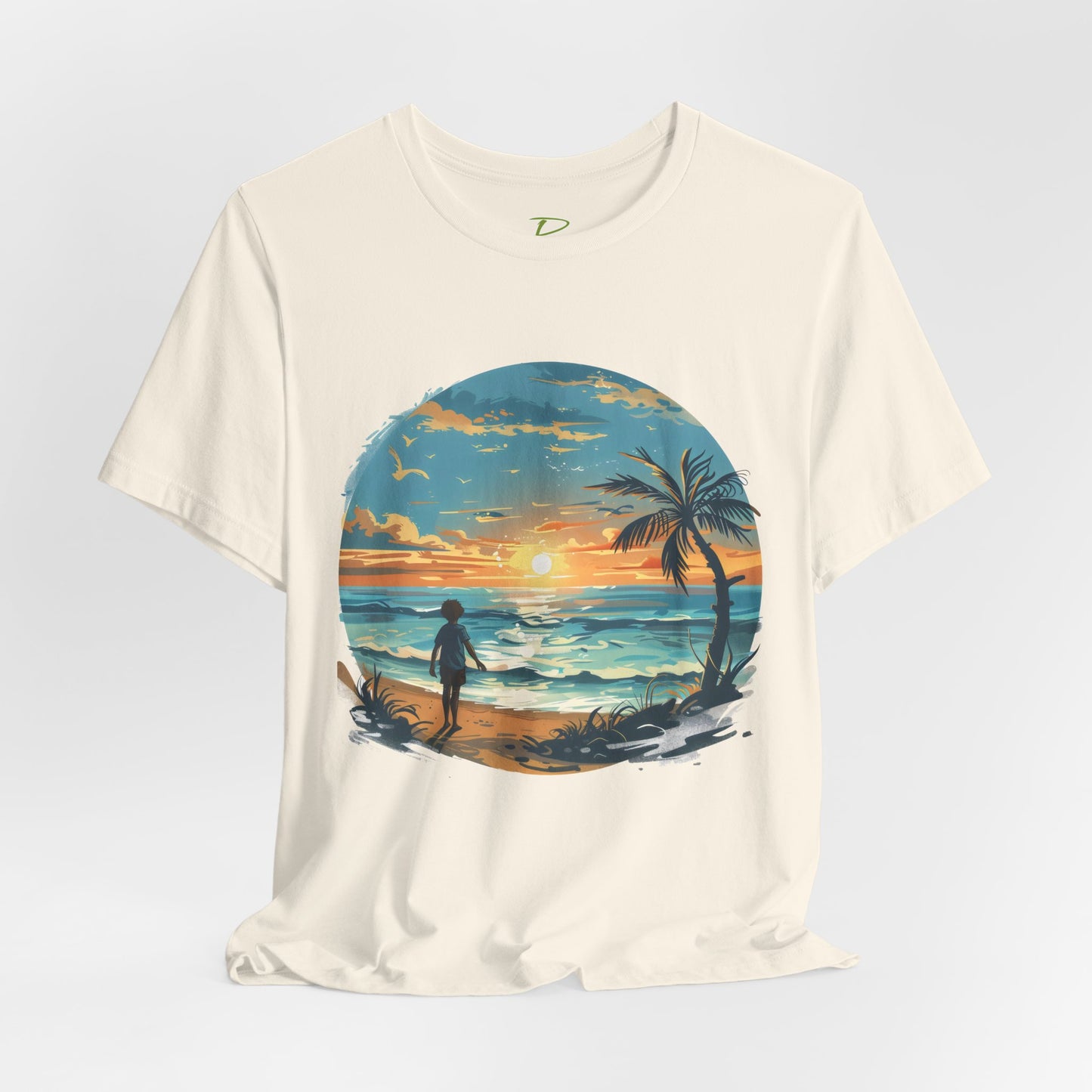 Colorful Sunshine Seaside T-shirt - Lightweight Fabric Tee