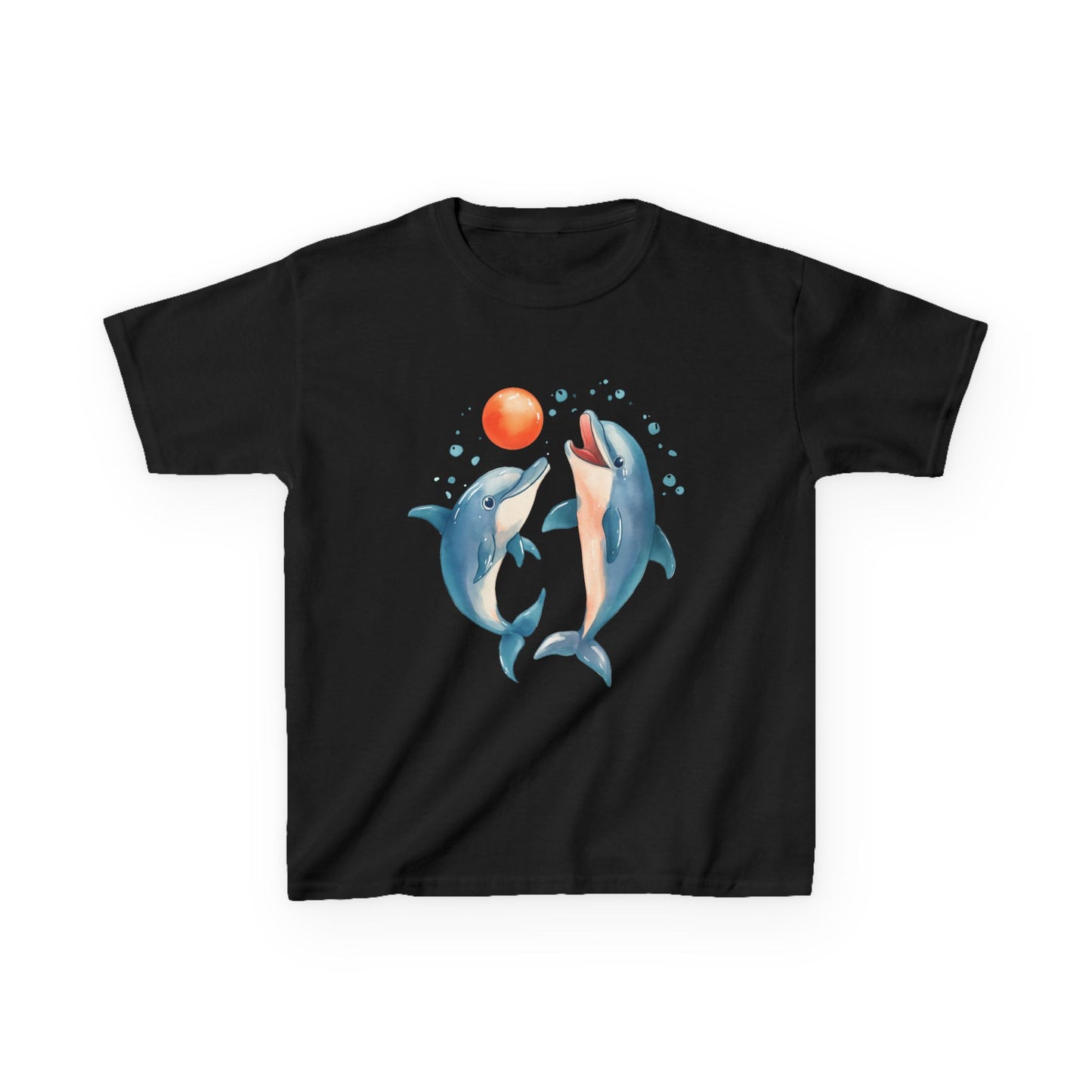Playful Dolphins design Youth T-shirt- Unisex Youth Heavy Cotton™ Tee