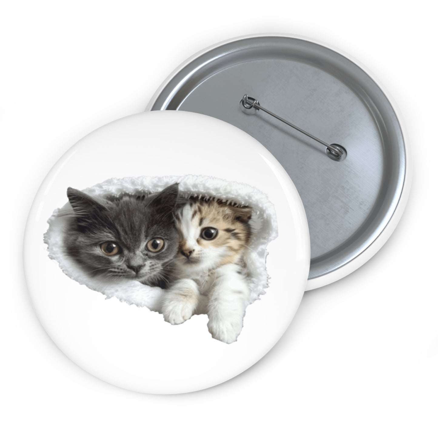 Custom Pin Buttons - Cute Cat Design for Cat Lovers