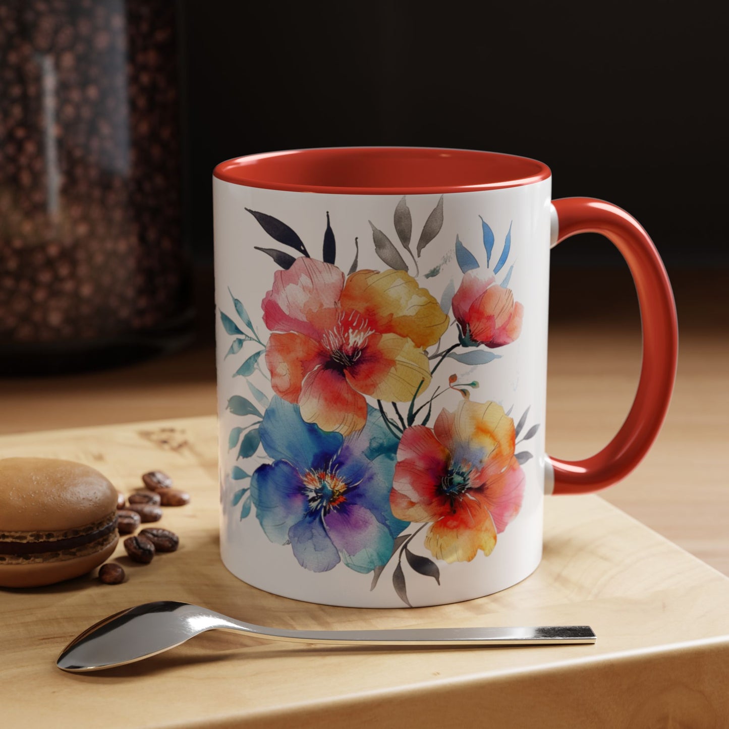 Oil colored Wildflowers Accent Coffee Mug, (11oz, 15oz)