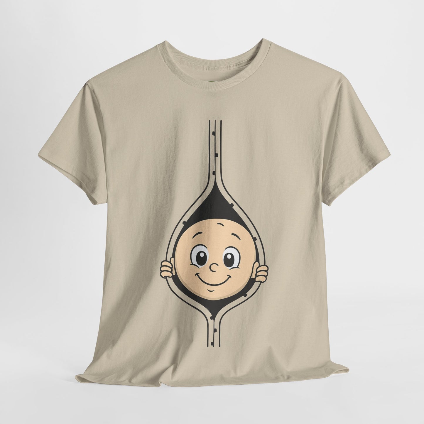 Cute Baby Face Cotton Tee - Fun Graphic T-Shirt for pregnant women