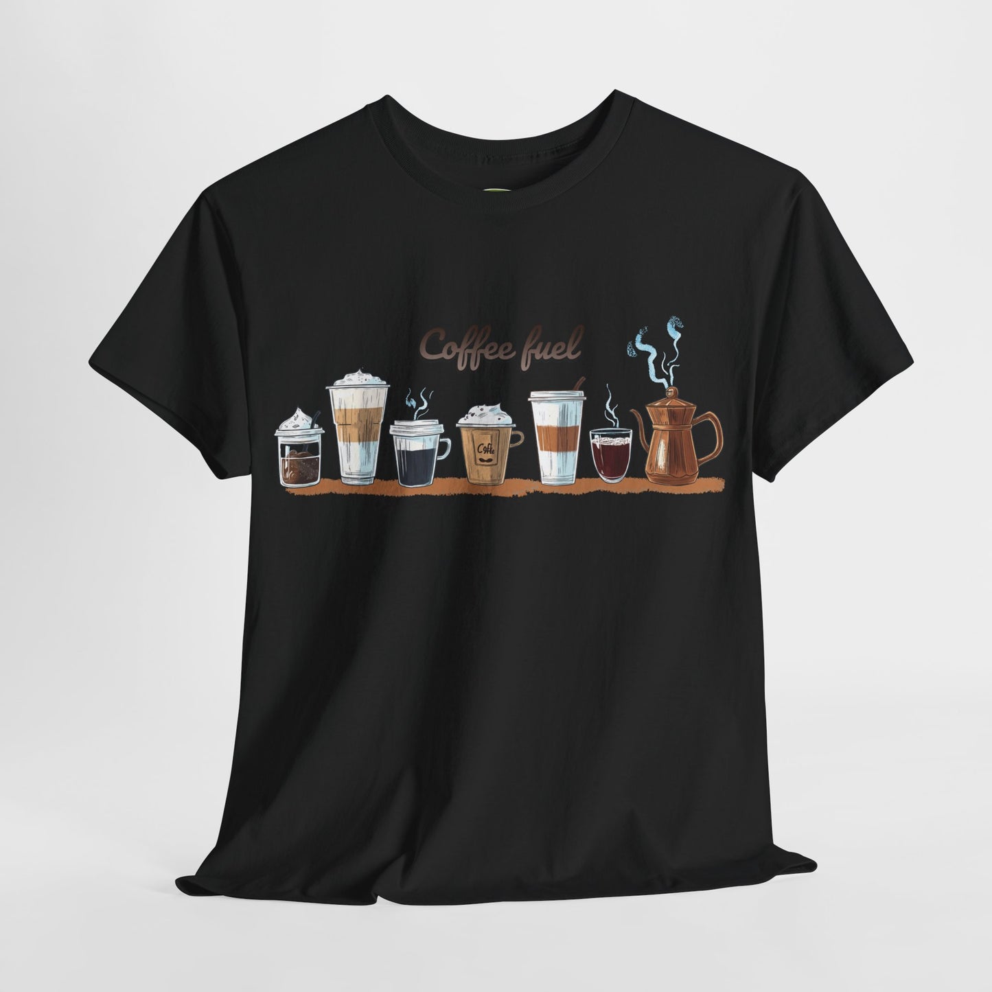 Coffee Cups T-shirt - Unisex Heavy Cotton Tee