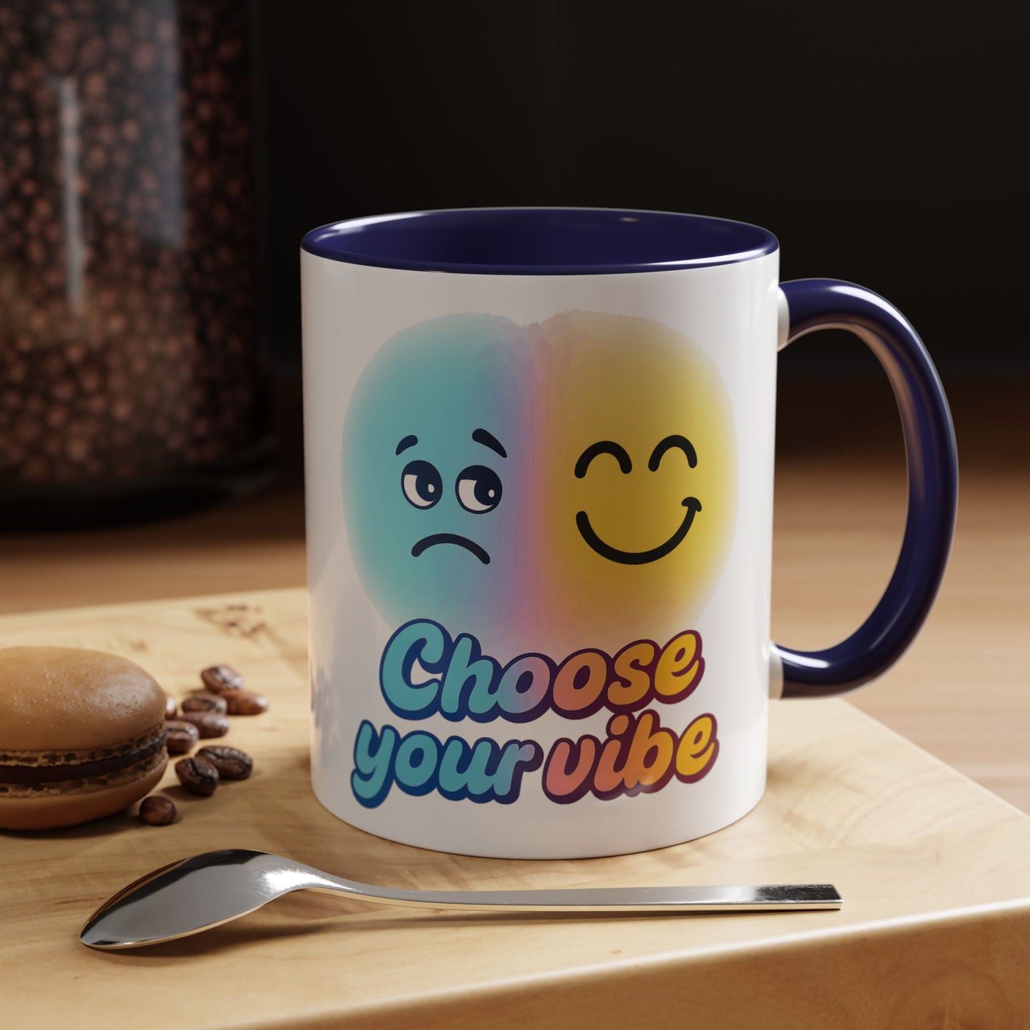 Choose Your Vibe Coffee Mug - Fun Accent Mug for Positive Energy, Happy Mood Gifts, Coffee Lovers, Unique Cup for Home or Office
