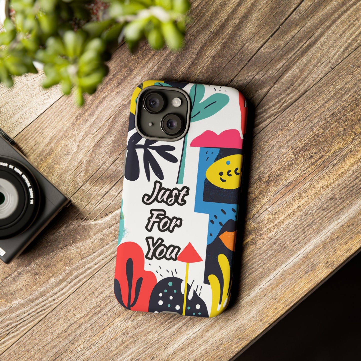 Colorful Phone Case with "Just For You" Design - Fun Gift, Unique Phone Accessory, Vibrant Design, Custom Gift Idea, Personal Touch