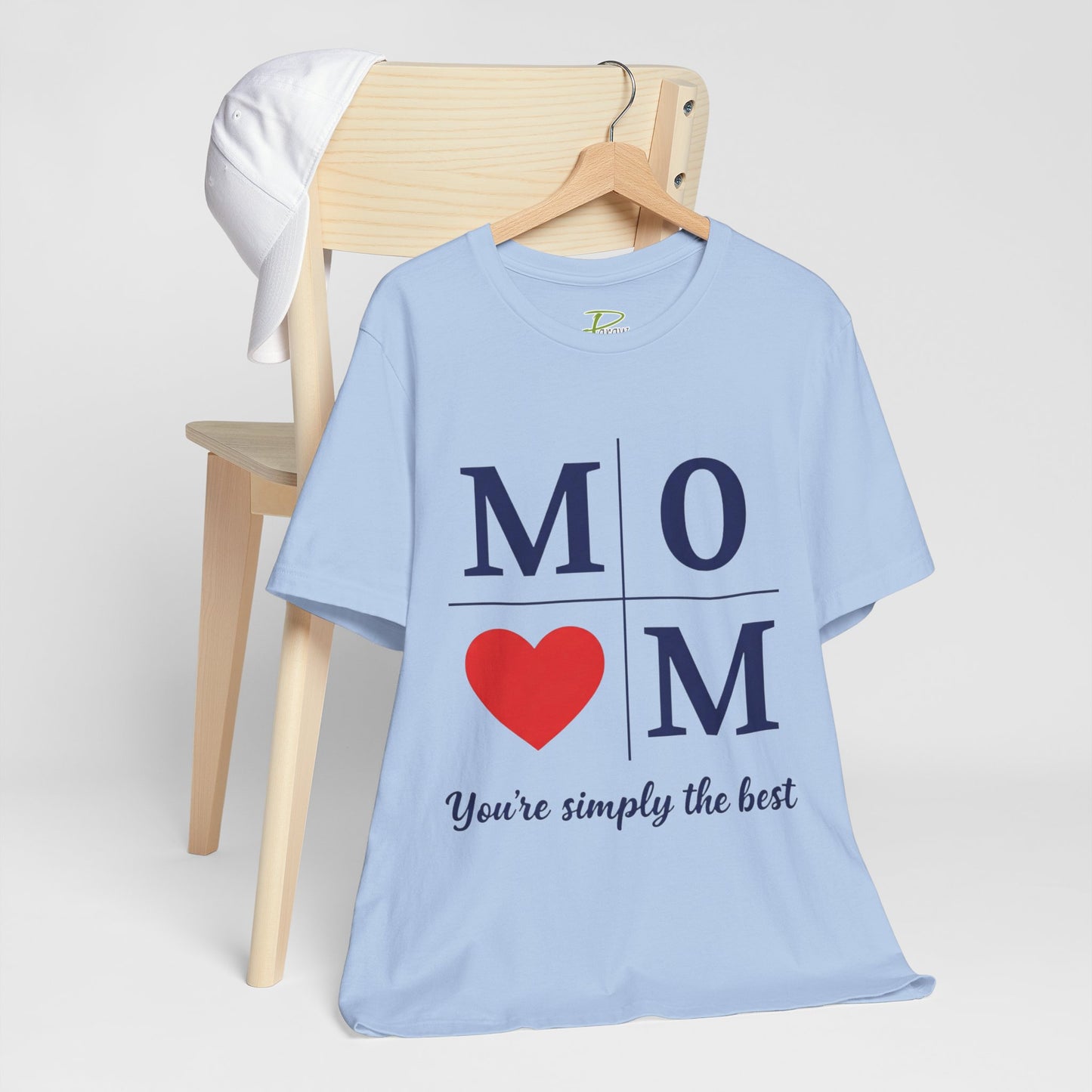 Mom Heart Jersey Tee - You're Simply the Best - Lightweight Fabric Tee -  Gift for Mom - Birthday Gift
