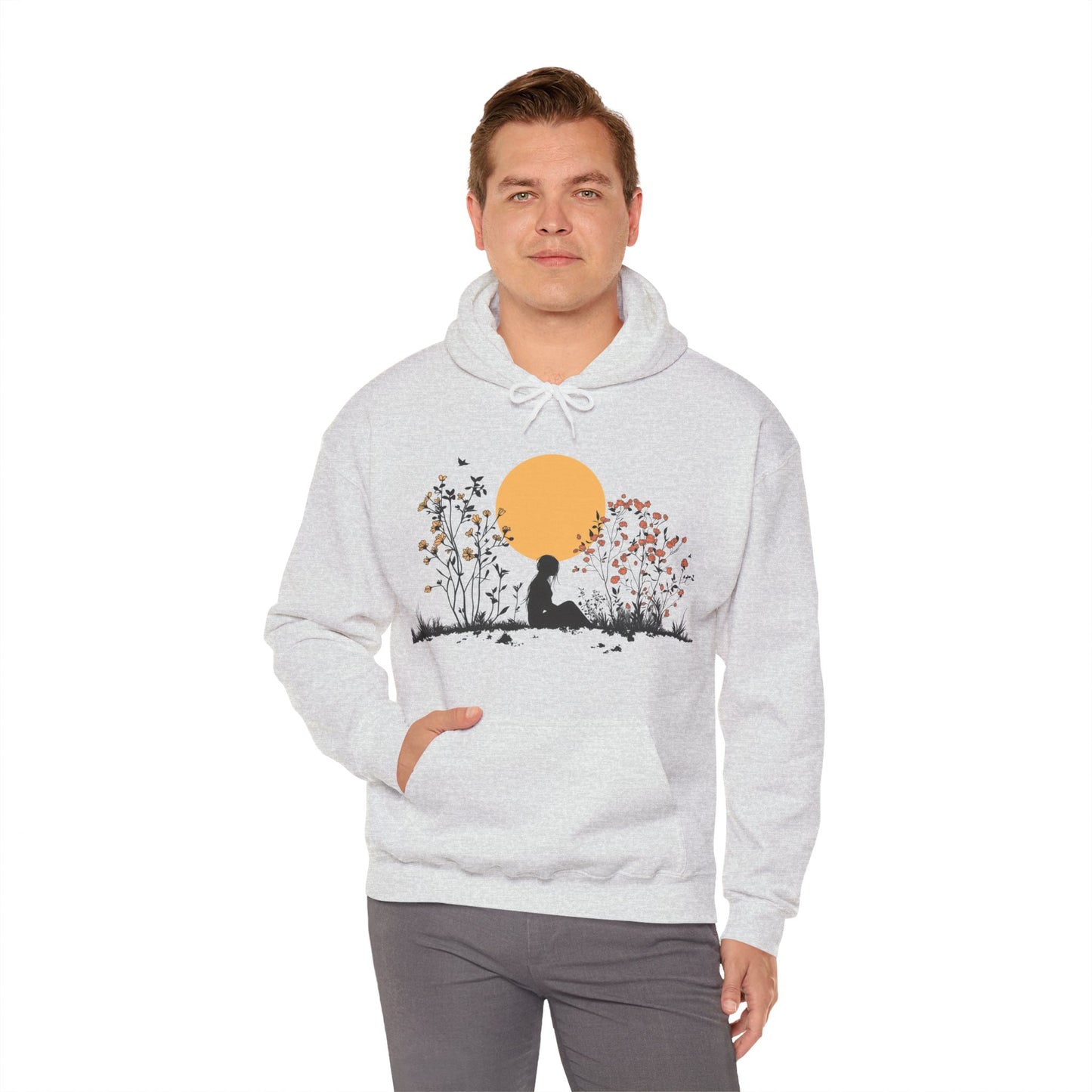 Serene Serenity Unisex Heavy Blend™ Hooded Sweatshirt - Woman & Nature Design Hoodie for Men and Women