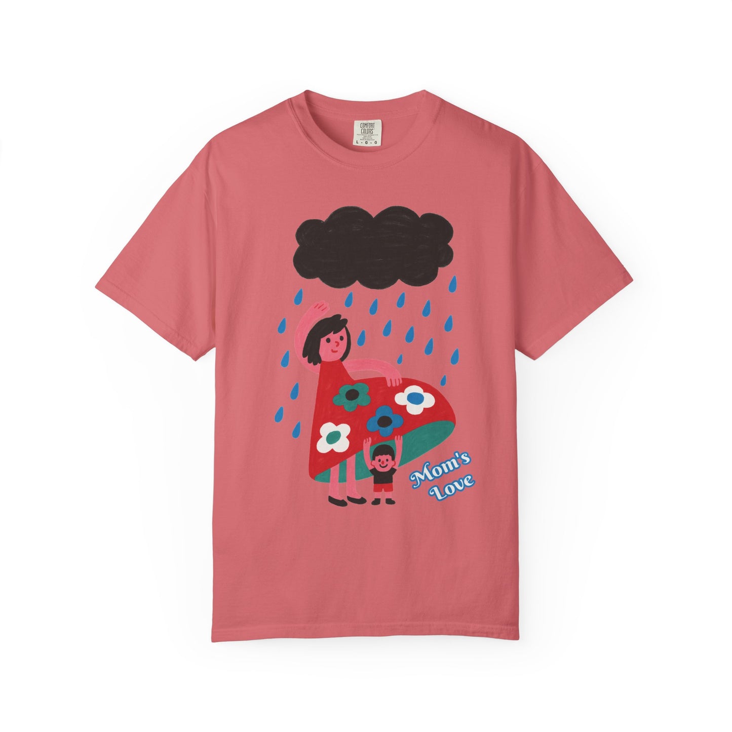 Colorful Rainy Day Unisex T-Shirt - Whimsical Design Featuring Flowers & Clouds - Mother's day Gift - Birthday Gift