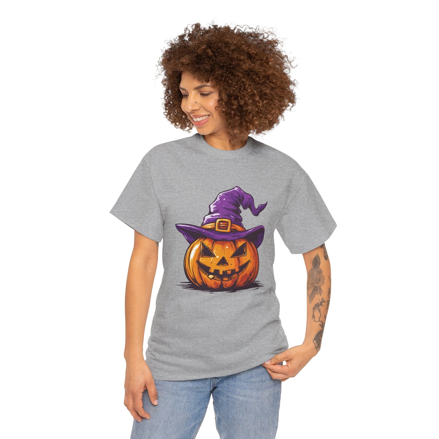 Pumpkin T-shirt - Halloween Tee - Unisex Heavy Cotton Tee - Spooky t-shirt