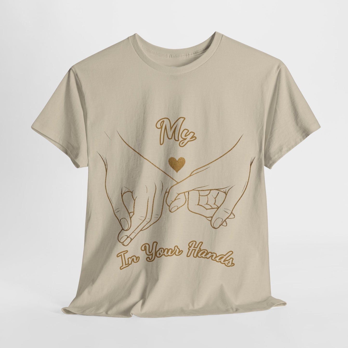 Cute Couples Unisex Heavy Cotton Tee - 'My Heart in Your Hands' design T-shirt