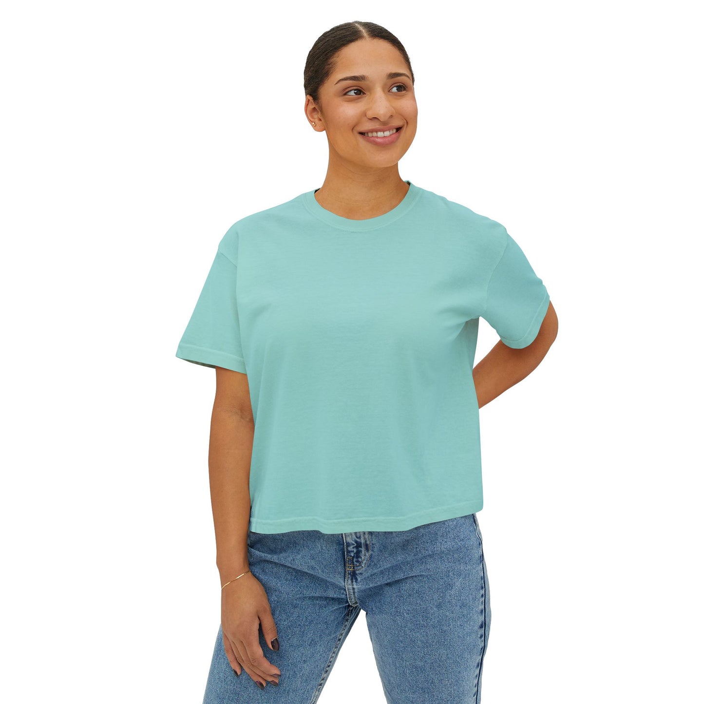 Artistic Women's Boxy Tee - Modern Graphic Top for Casual Style