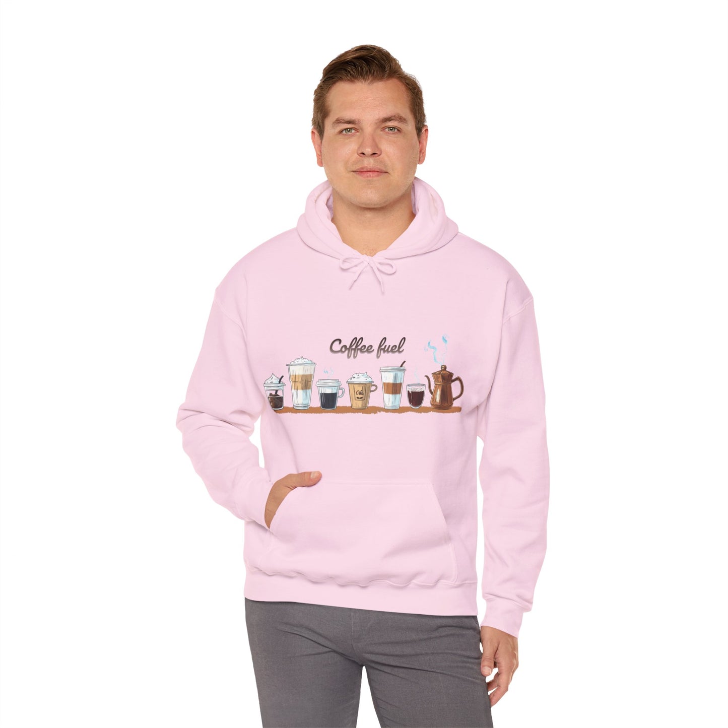 Unisex Heavy Blend™ Hooded Sweatshirt - Coffee Lovers Unisex Hoodie - Cozy Coffee Cups Design Hoodie for Men and Women