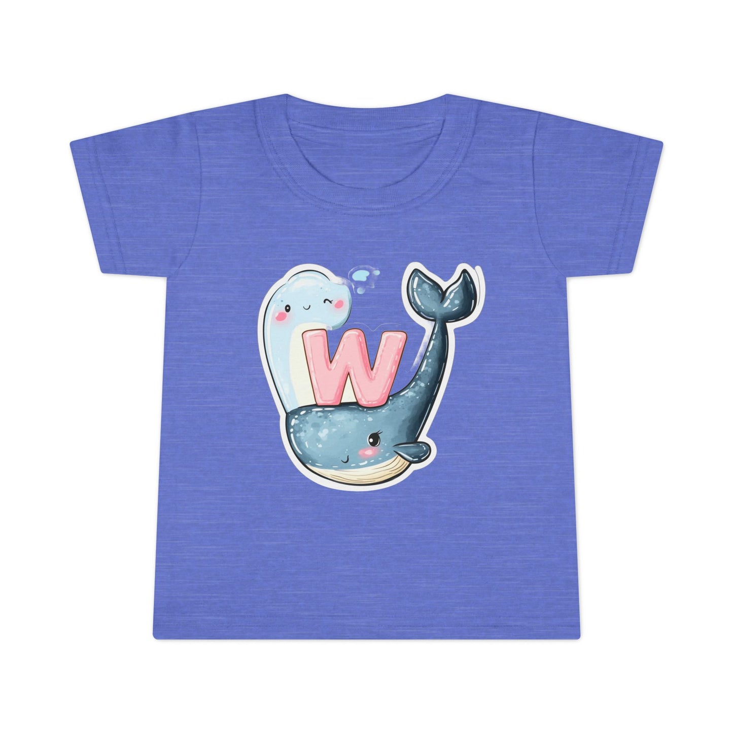Cute Whale & Ghost Letter W Toddler T-Shirt – Fun Kids Apparel for Learning & Play