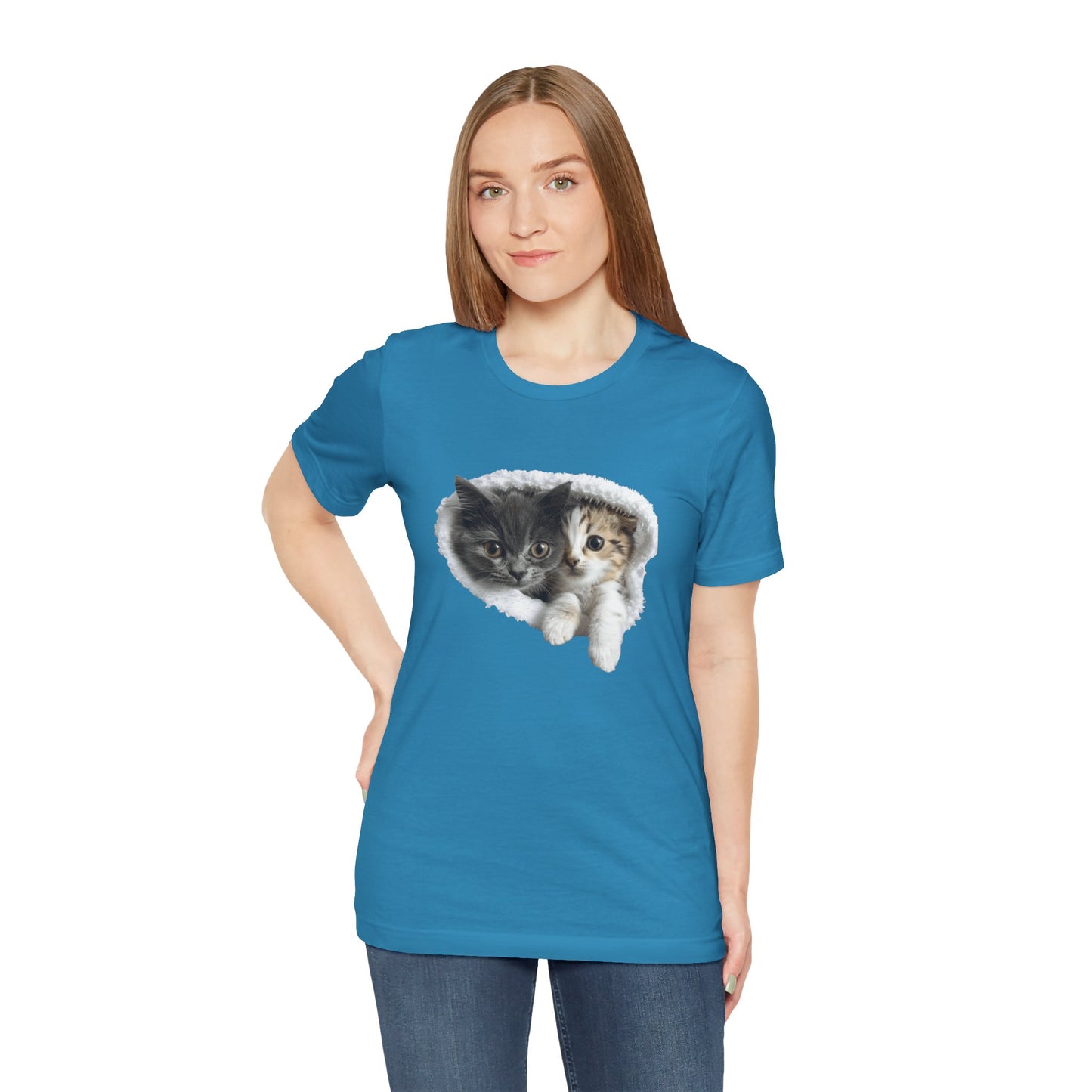 Cute Cats T-shirt for Cat Lovers - Lightweight Fabric Tee