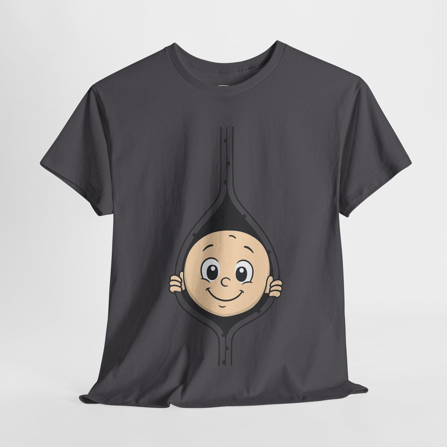 Cute Baby Face Cotton Tee - Fun Graphic T-Shirt for pregnant women