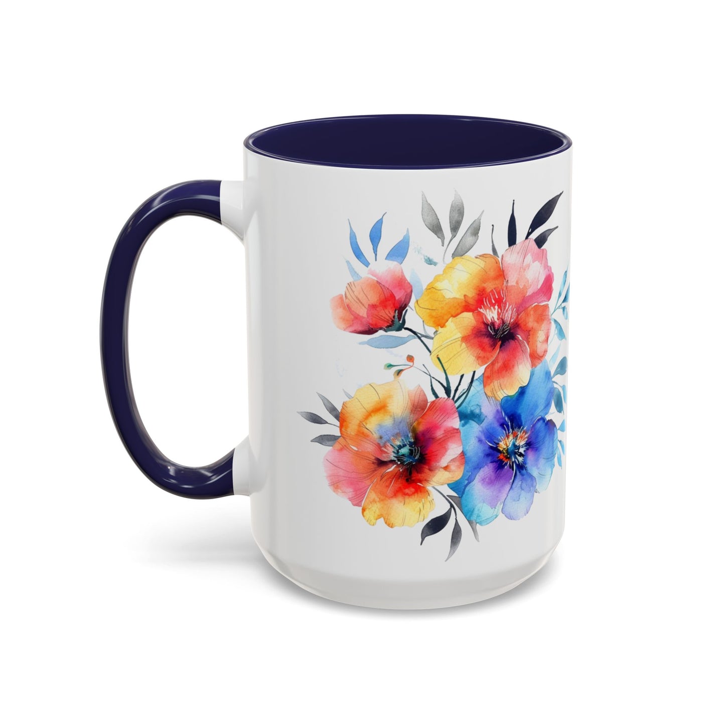 Oil colored Wildflowers Accent Coffee Mug, (11oz, 15oz)