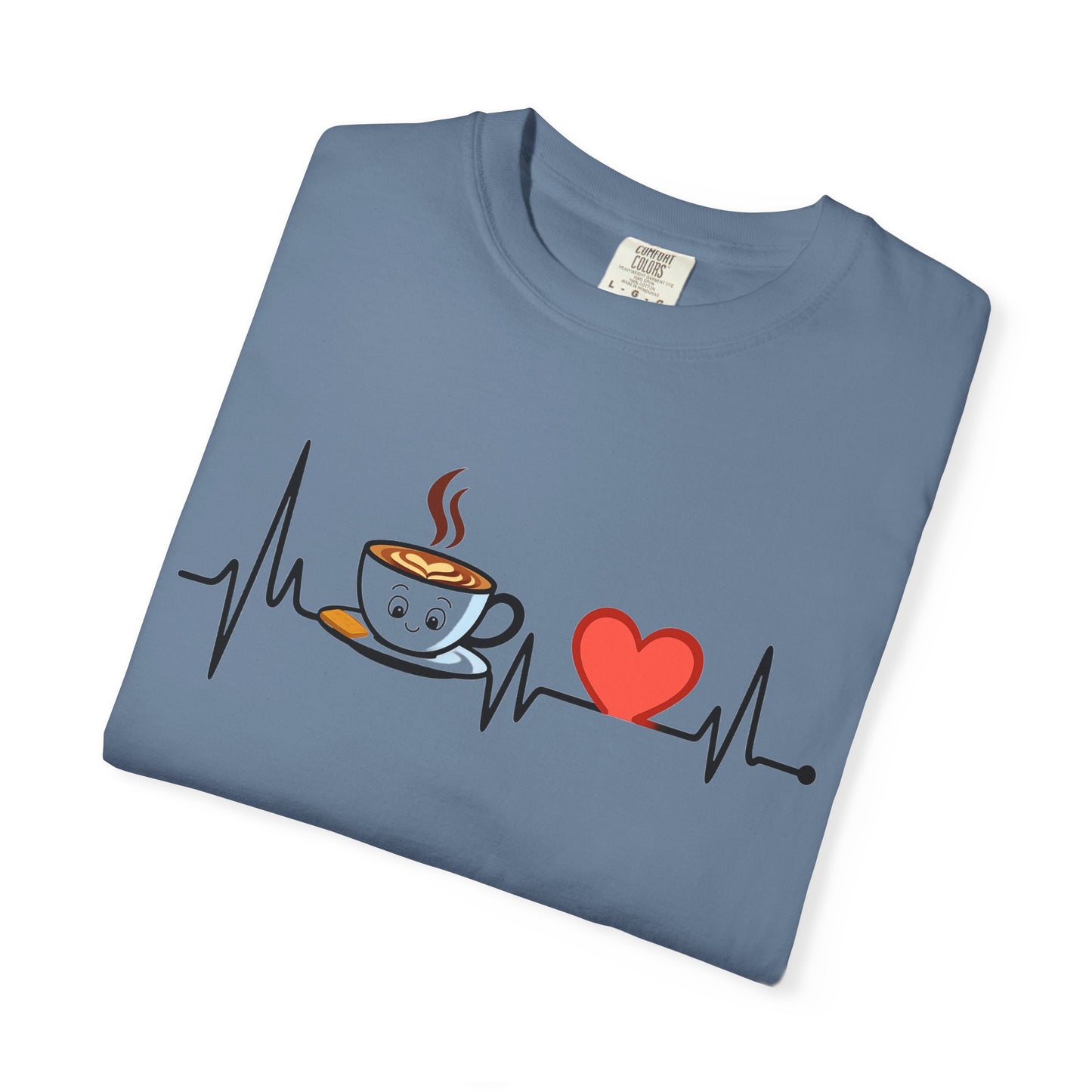 Cute Coffee Heartbeat T-Shirt, Unisex Tee for Coffee Lovers, Gift for Baristas, Casual Wear, Perfect for Birthdays and Holidays