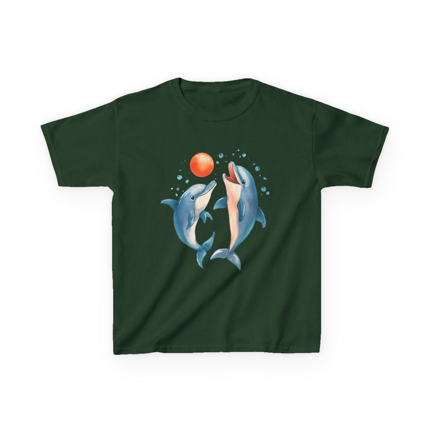 Playful Dolphins design Youth T-shirt- Unisex Youth Heavy Cotton™ Tee