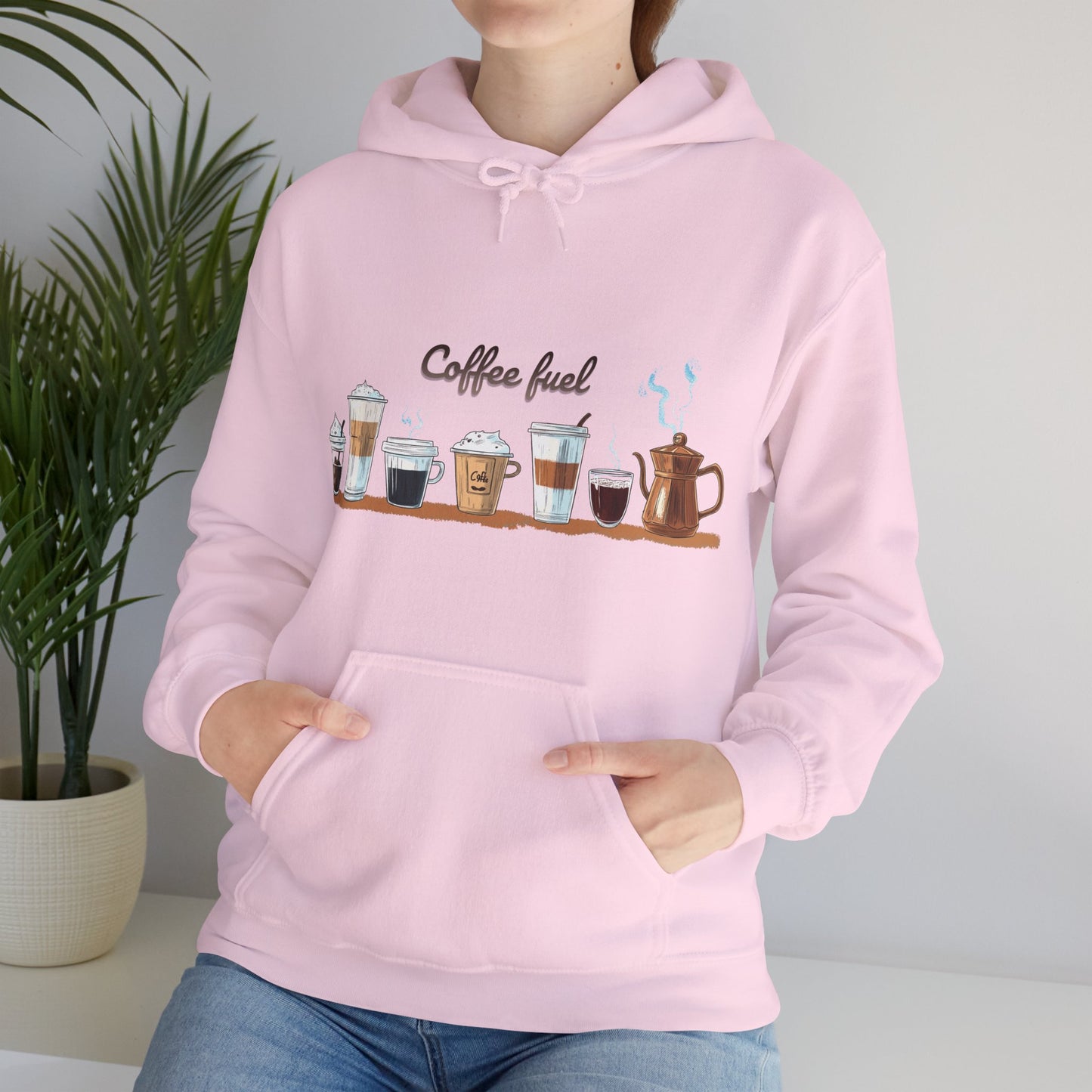 Unisex Heavy Blend™ Hooded Sweatshirt - Coffee Lovers Unisex Hoodie - Cozy Coffee Cups Design Hoodie for Men and Women
