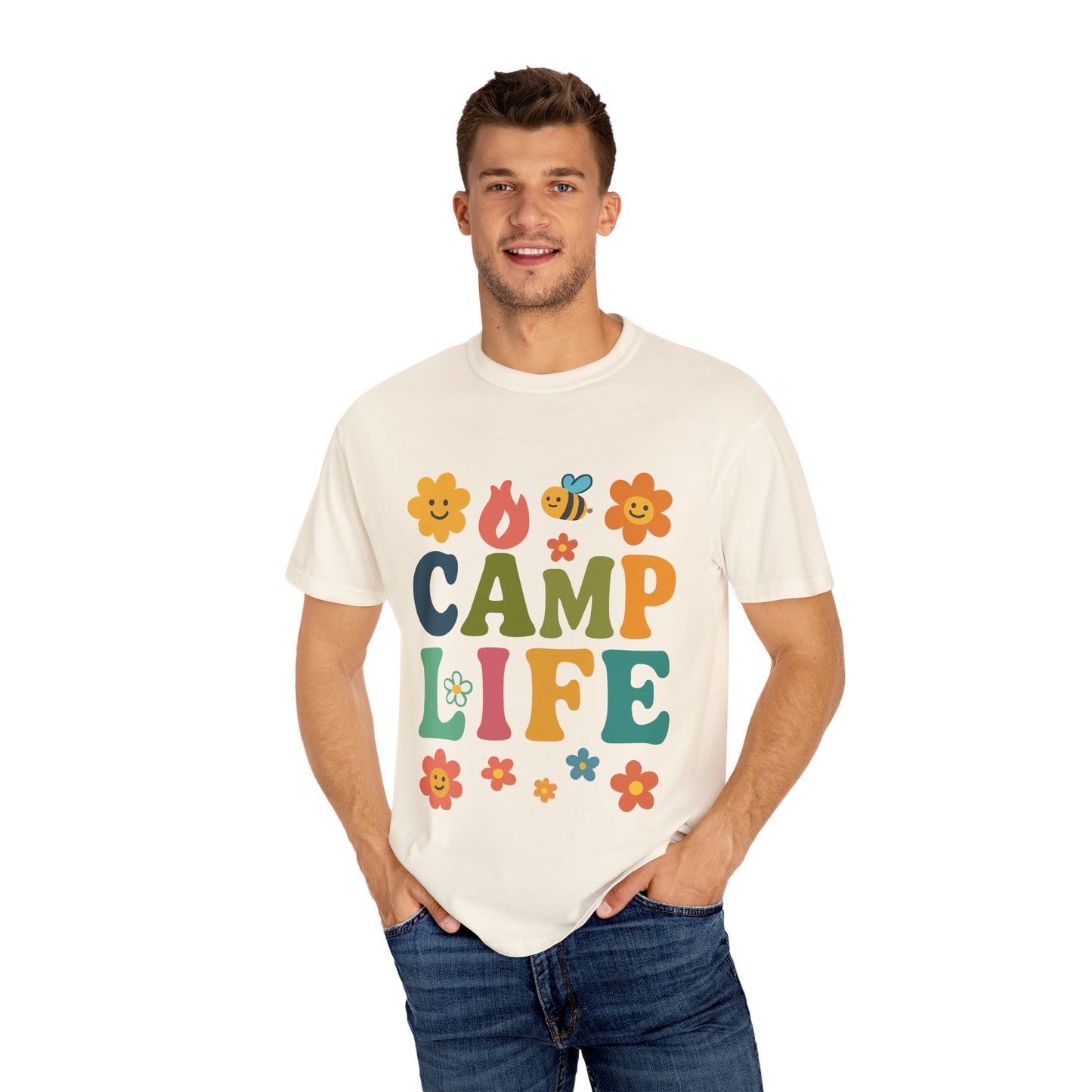 Camp Life Unisex Garment-Dyed T-Shirt - Fun and Colorful Outdoor Vibes