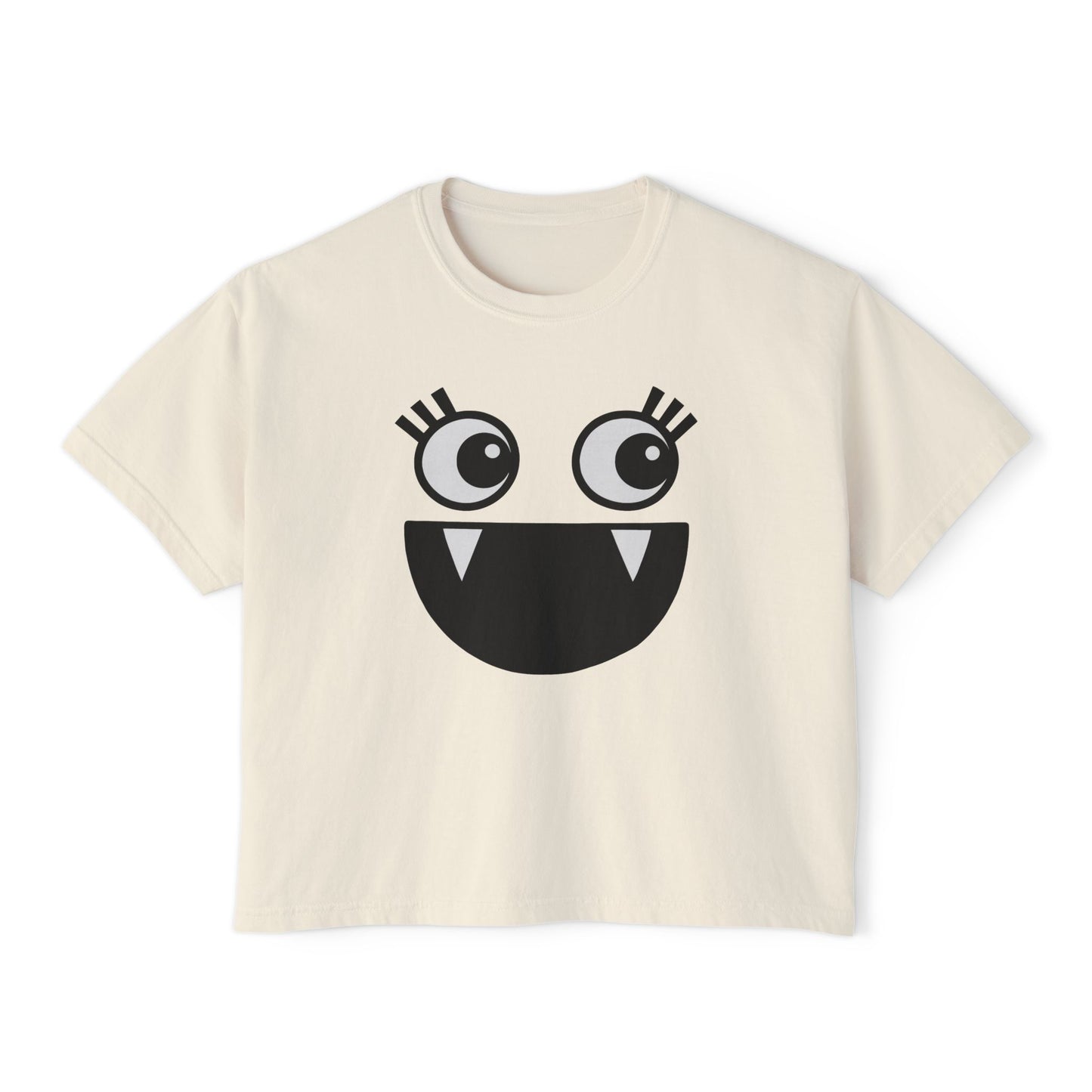 Cute Monster Women's Boxy Tee - Playful Graphic T-Shirt for Fun Style