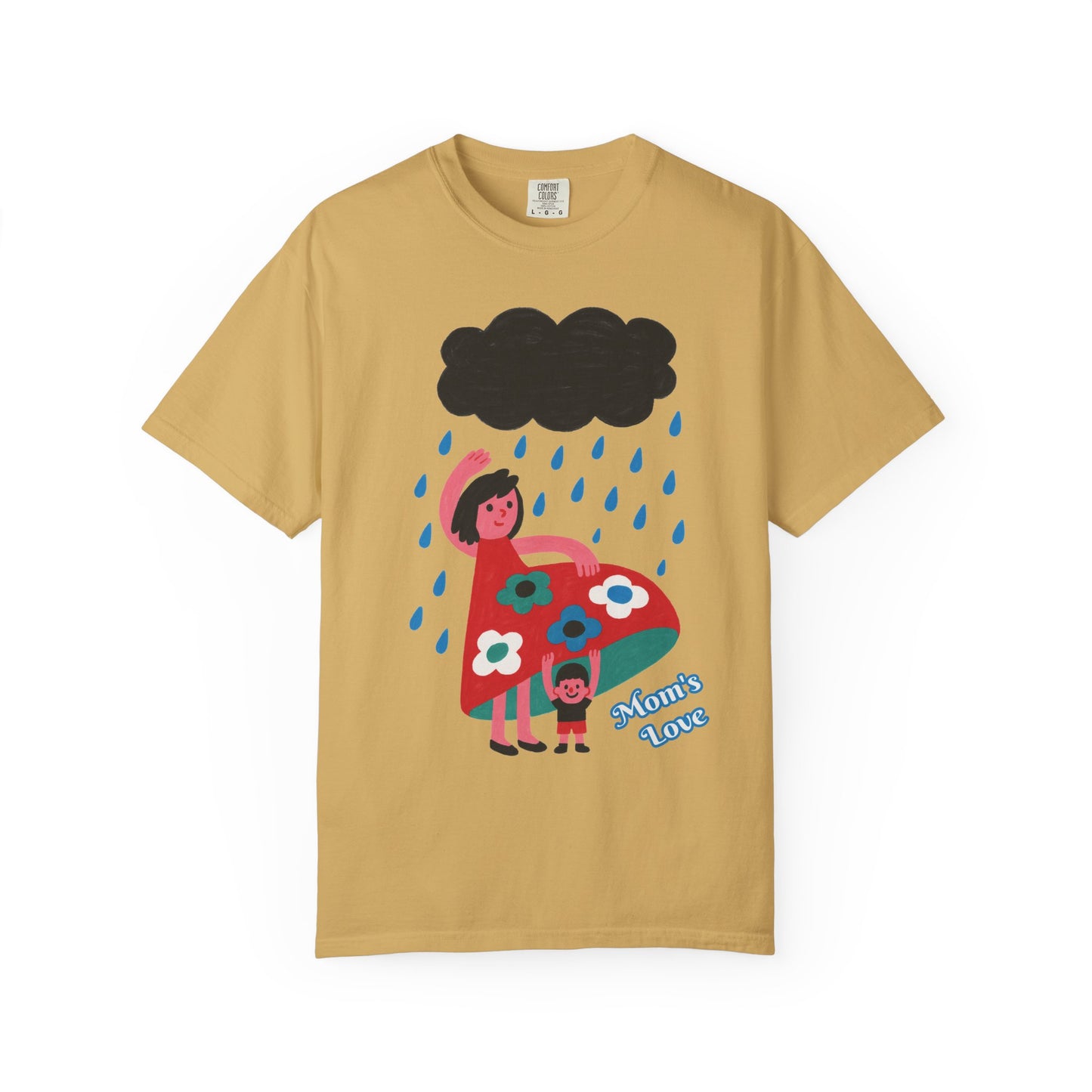 Colorful Rainy Day Unisex T-Shirt - Whimsical Design Featuring Flowers & Clouds - Mother's day Gift - Birthday Gift