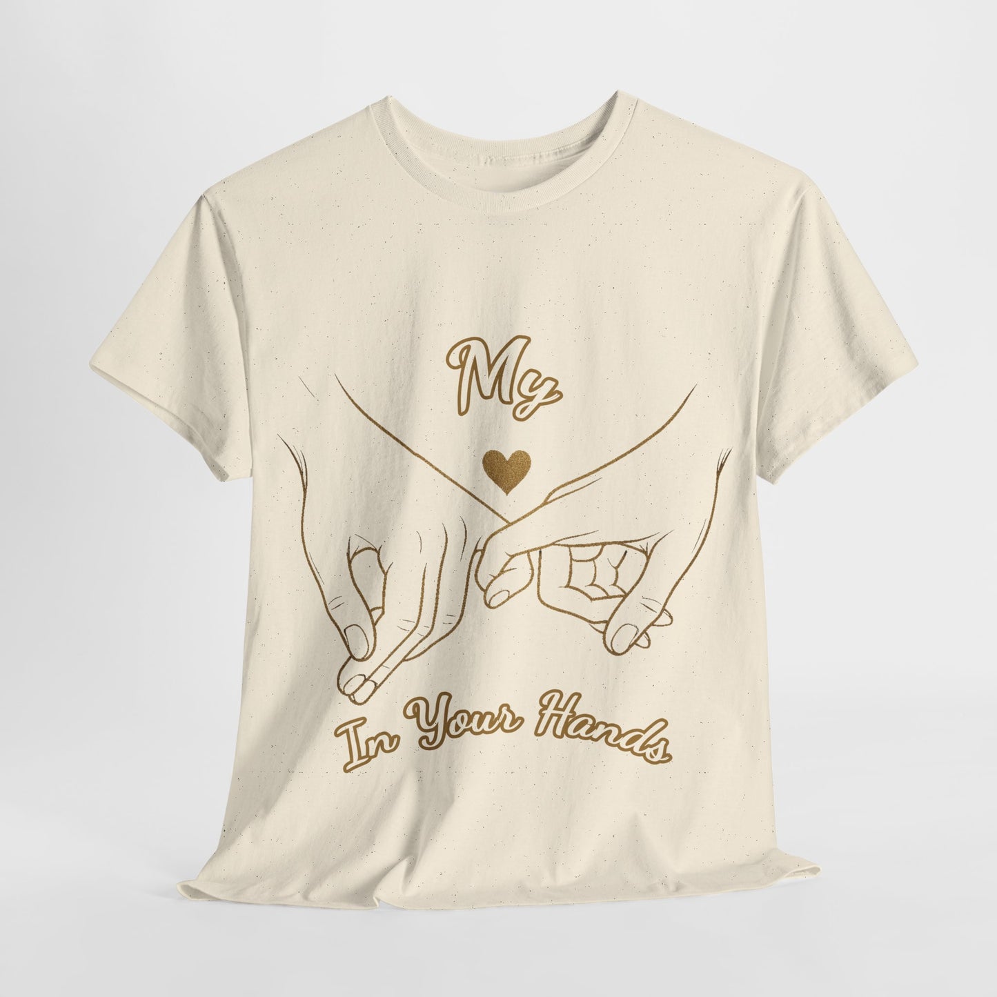 Cute Couples Unisex Heavy Cotton Tee - 'My Heart in Your Hands' design T-shirt