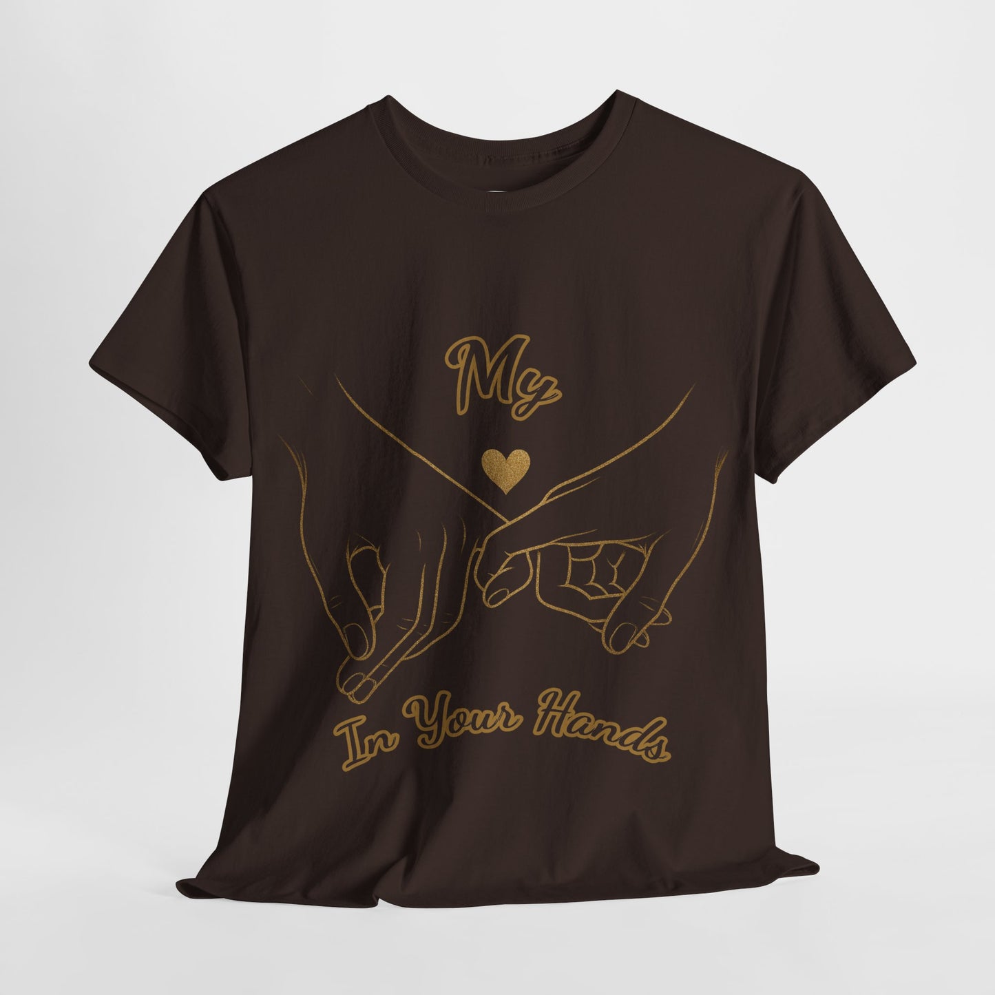 Cute Couples Unisex Heavy Cotton Tee - 'My Heart in Your Hands' design T-shirt