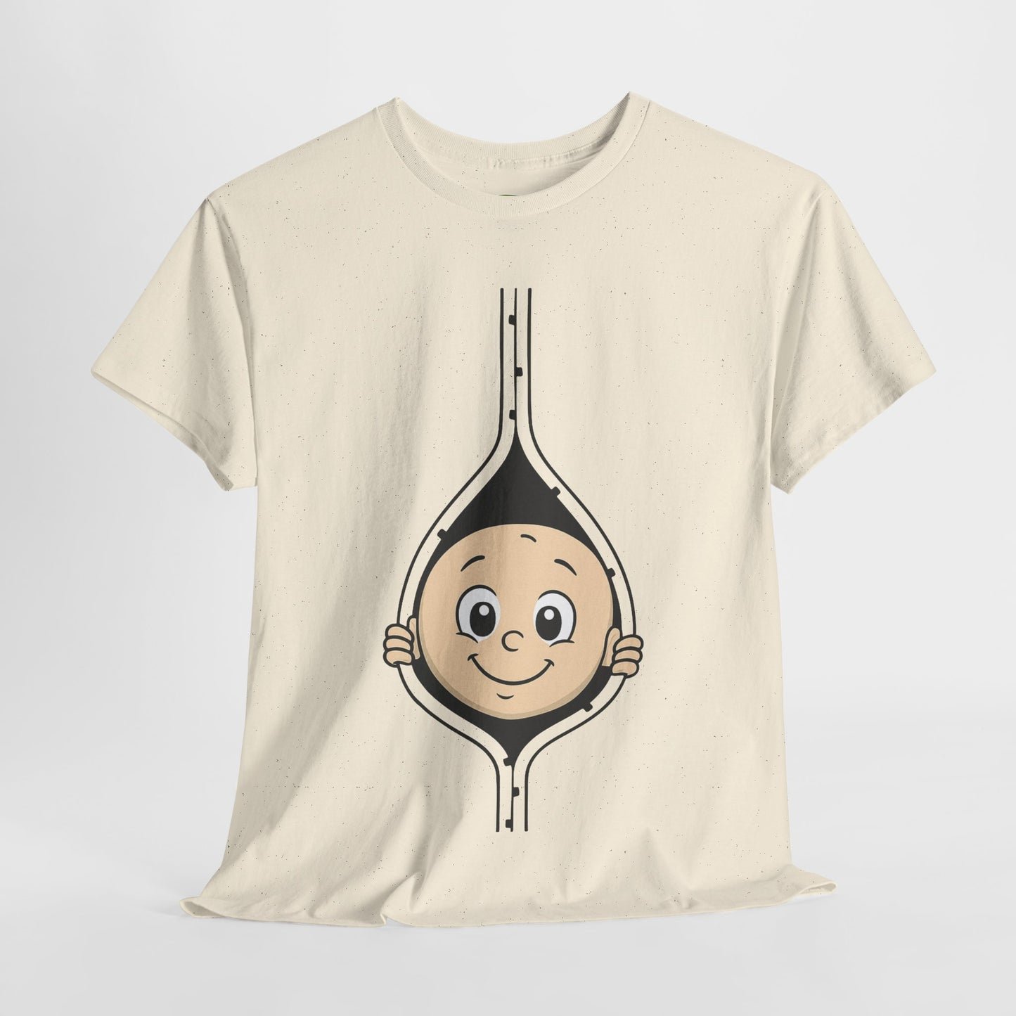 Cute Baby Face Cotton Tee - Fun Graphic T-Shirt for pregnant women