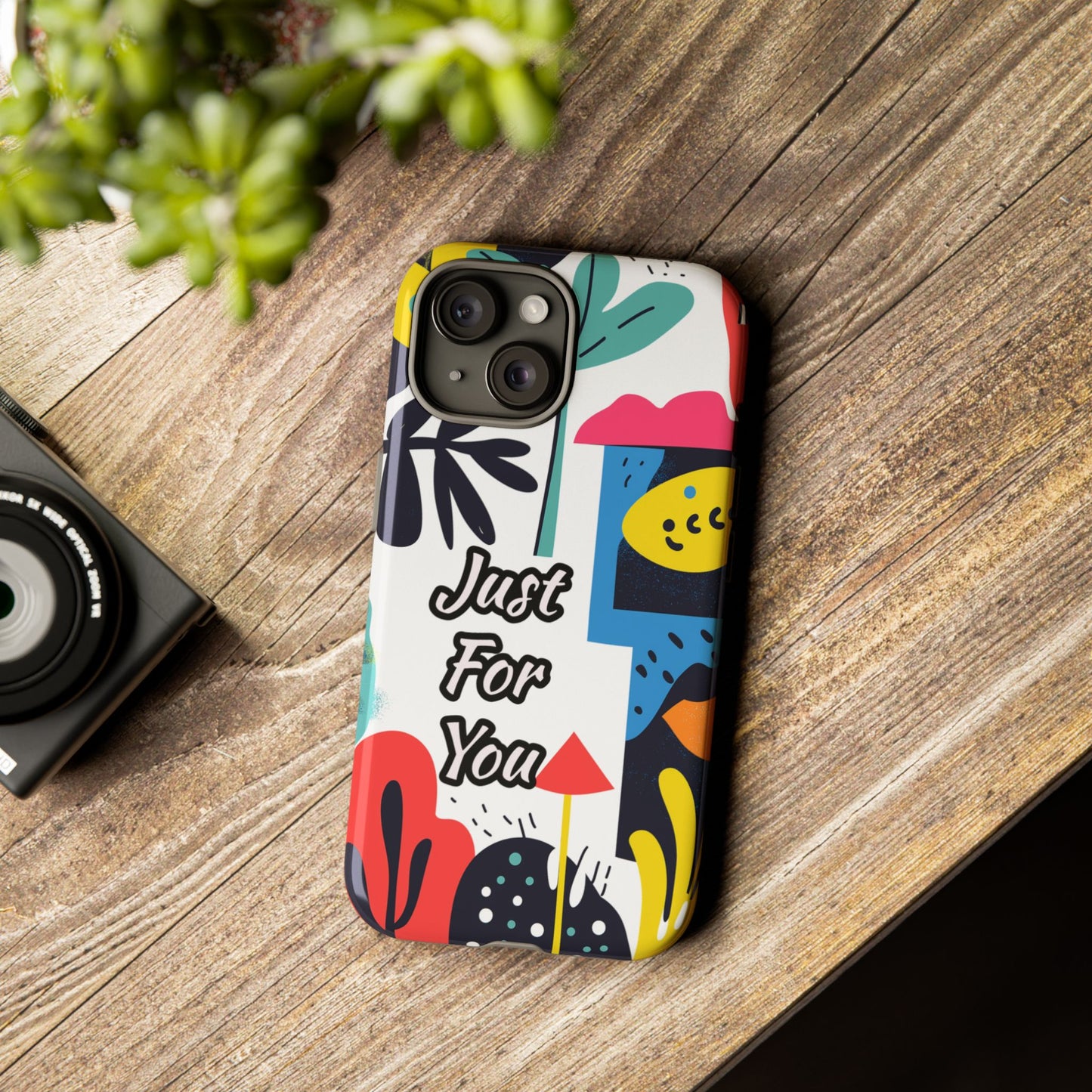 Colorful Phone Case with "Just For You" Design - Fun Gift, Unique Phone Accessory, Vibrant Design, Custom Gift Idea, Personal Touch