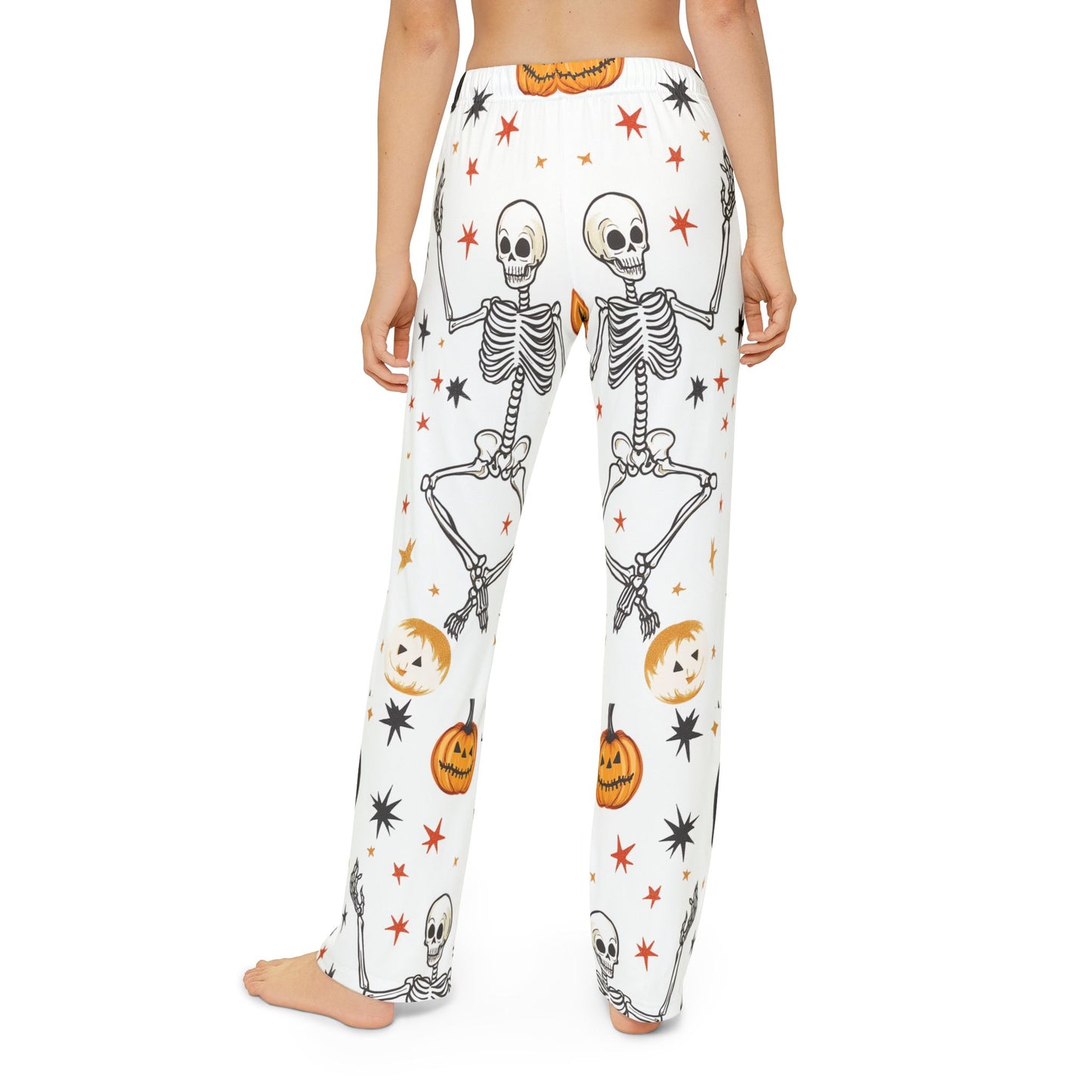 Halloween Kids Pajama Pants - Halloween-Themed Dancing Skeletons and Pumpkins Pajama Pants