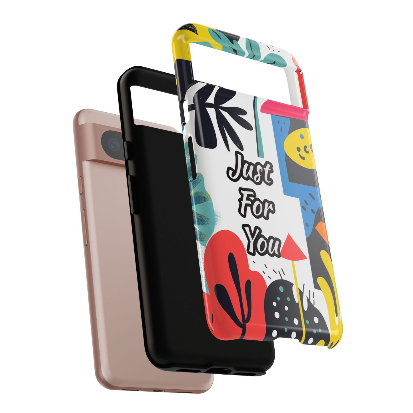 Colorful Phone Case with "Just For You" Design - Fun Gift, Unique Phone Accessory, Vibrant Design, Custom Gift Idea, Personal Touch