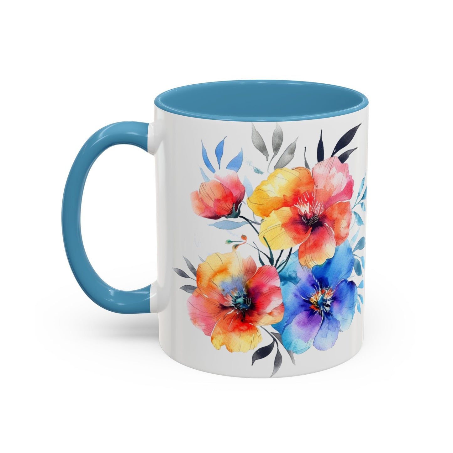 Oil colored Wildflowers Accent Coffee Mug, (11oz, 15oz)